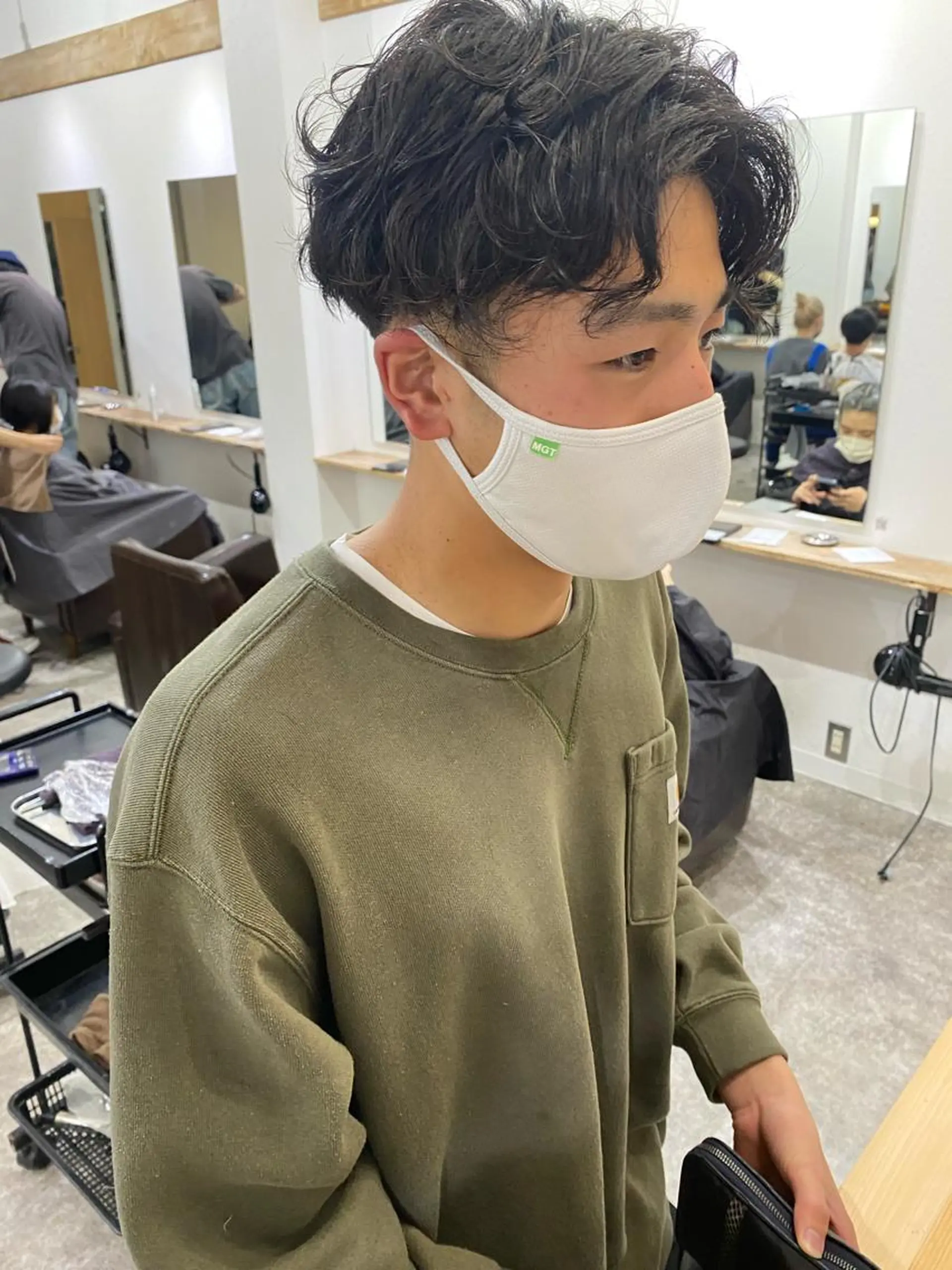 ショート パーマ メンズ 森貴裕/ベージュ/ パーマ/オリーブのヘアスタイル