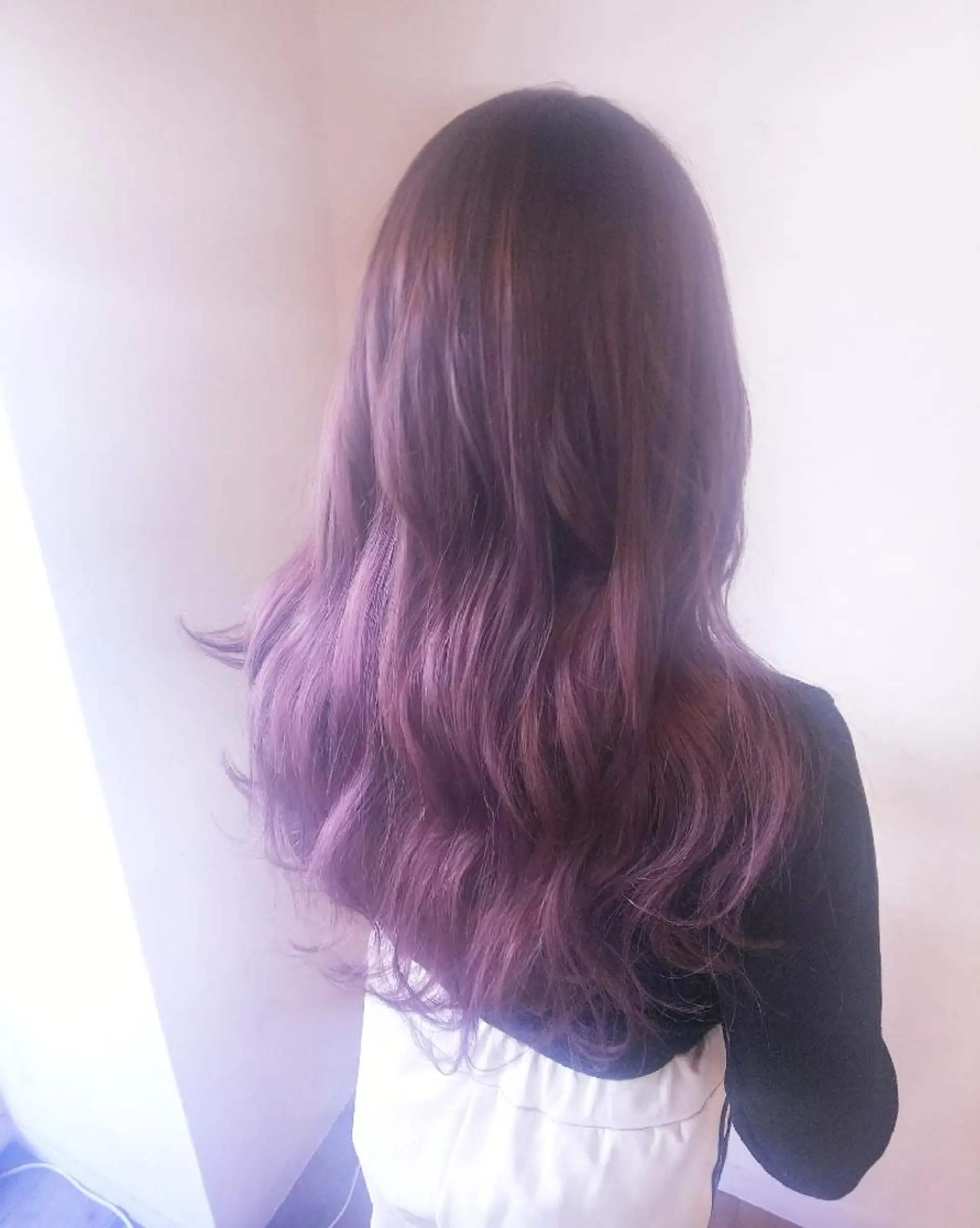 カラー ロング ラベンダーカラー ピンクカラー ピンクラベンダー RU RIのヘアスタイル