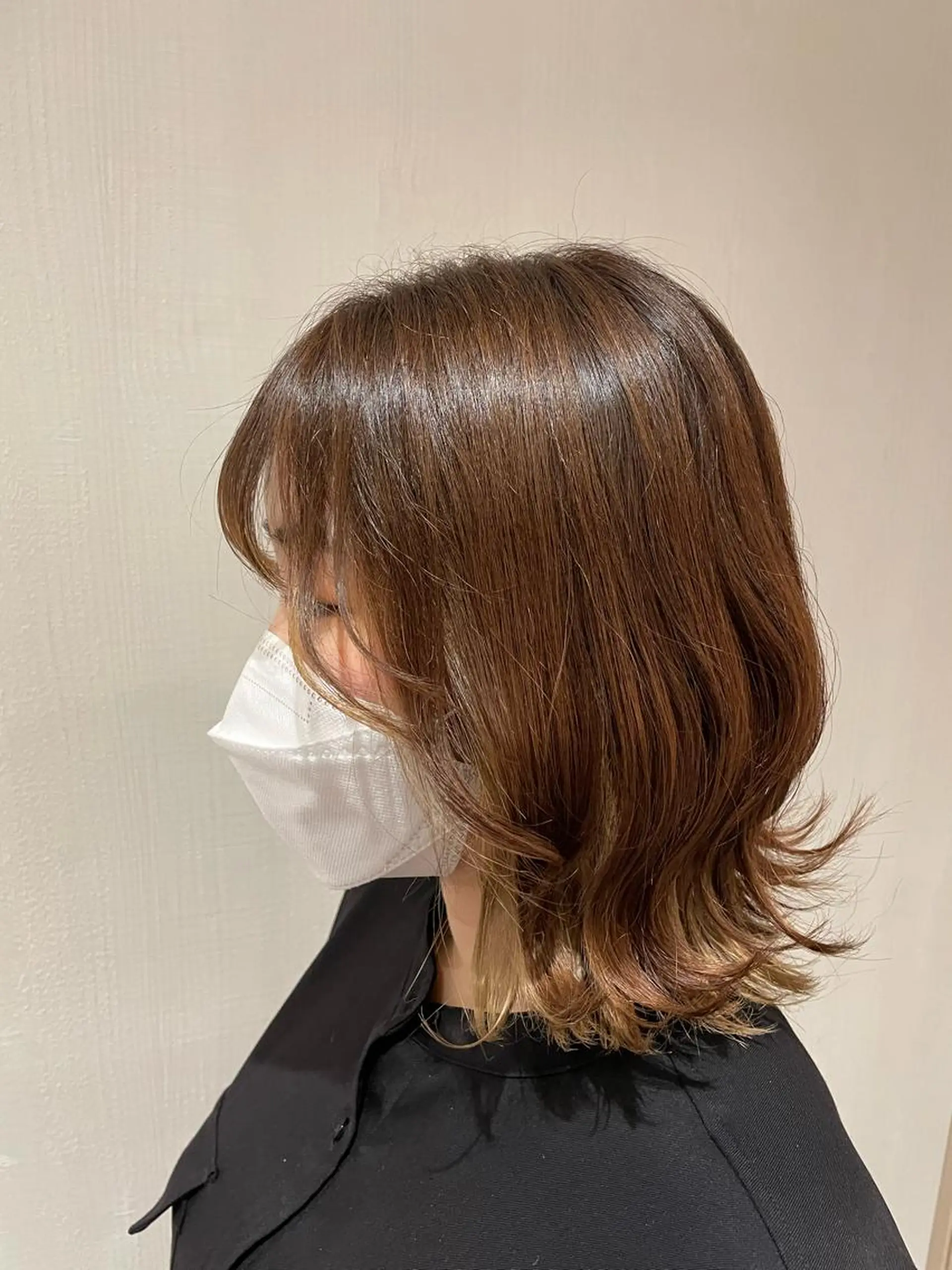 ミディアム カラー ベージュカラー 韓国風ヘア ナチュラル🧡可愛い MINAMIのヘアスタイル