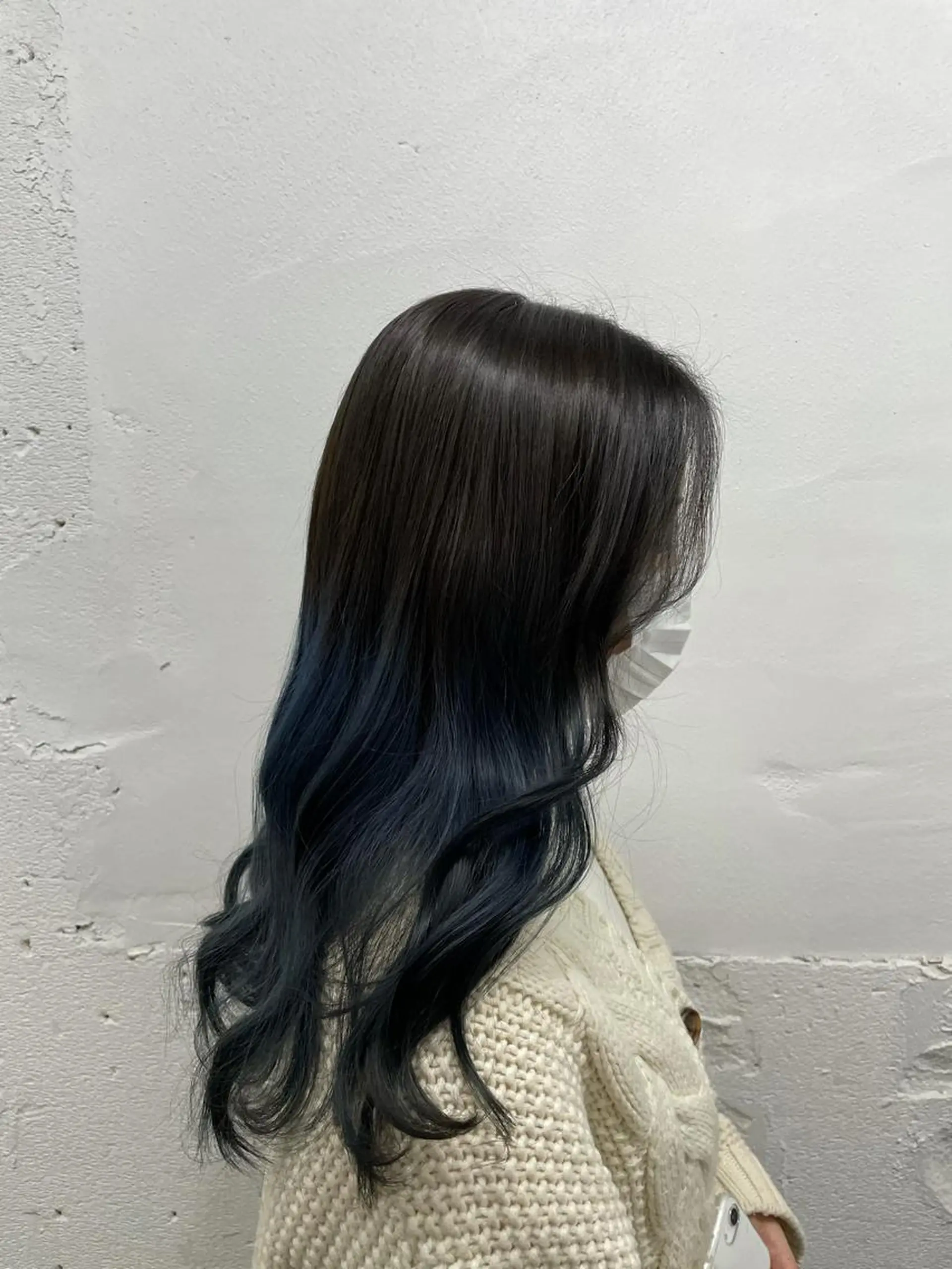 セミロング カラー シールエクステ バレイヤージュ ミストバング ブルーカラー ダブルカラー ヘアカラー トリートメント 🧡艶髪ちゅるん髪 🫧🧡YUKI❄️のヘアスタイル