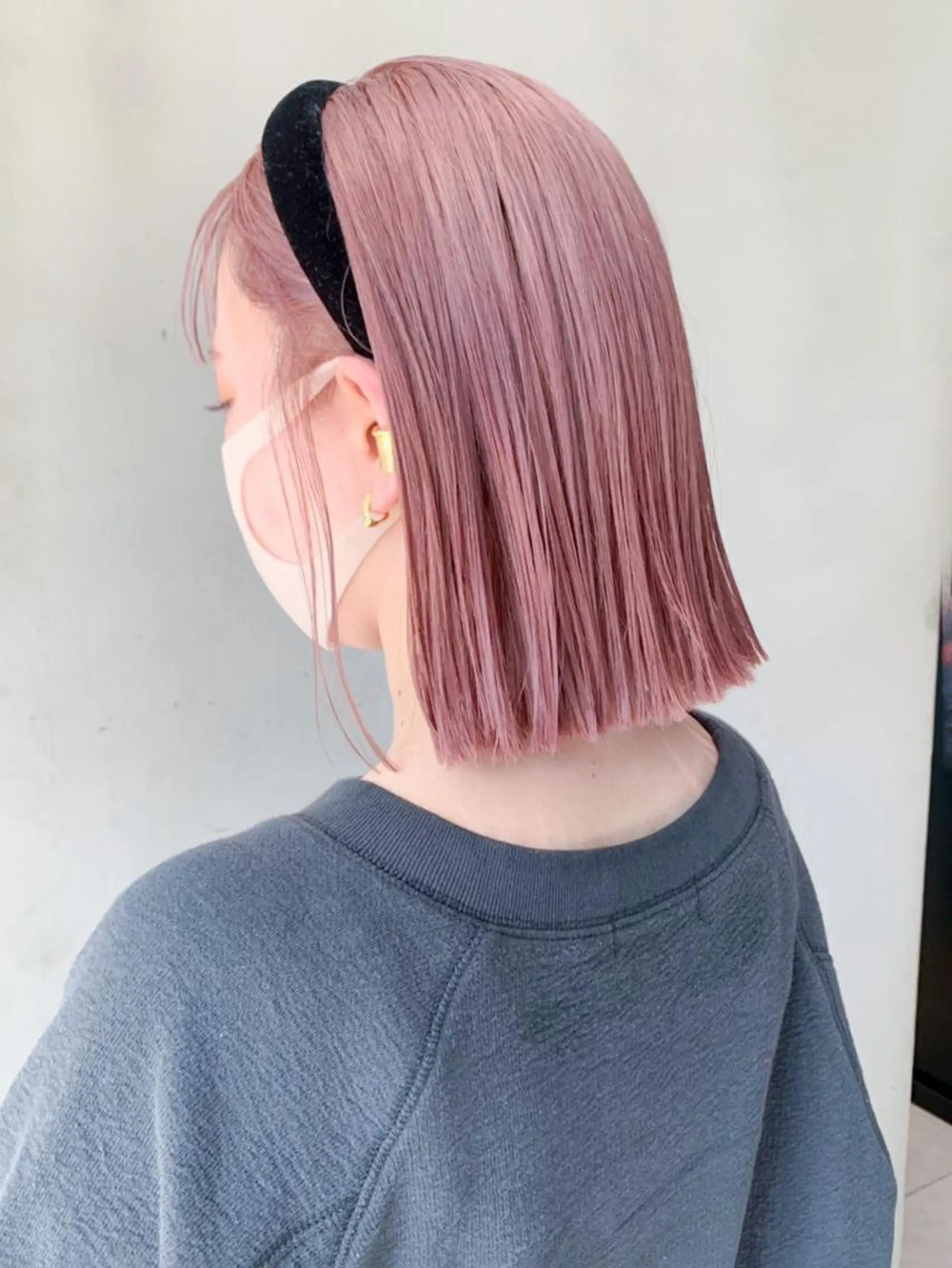 ミディアム カラー パーマ ヘアアレンジ ベージュカラー ピンクカラー ピンクベージュ ITbyALBUM 浦和店のヘアスタイル