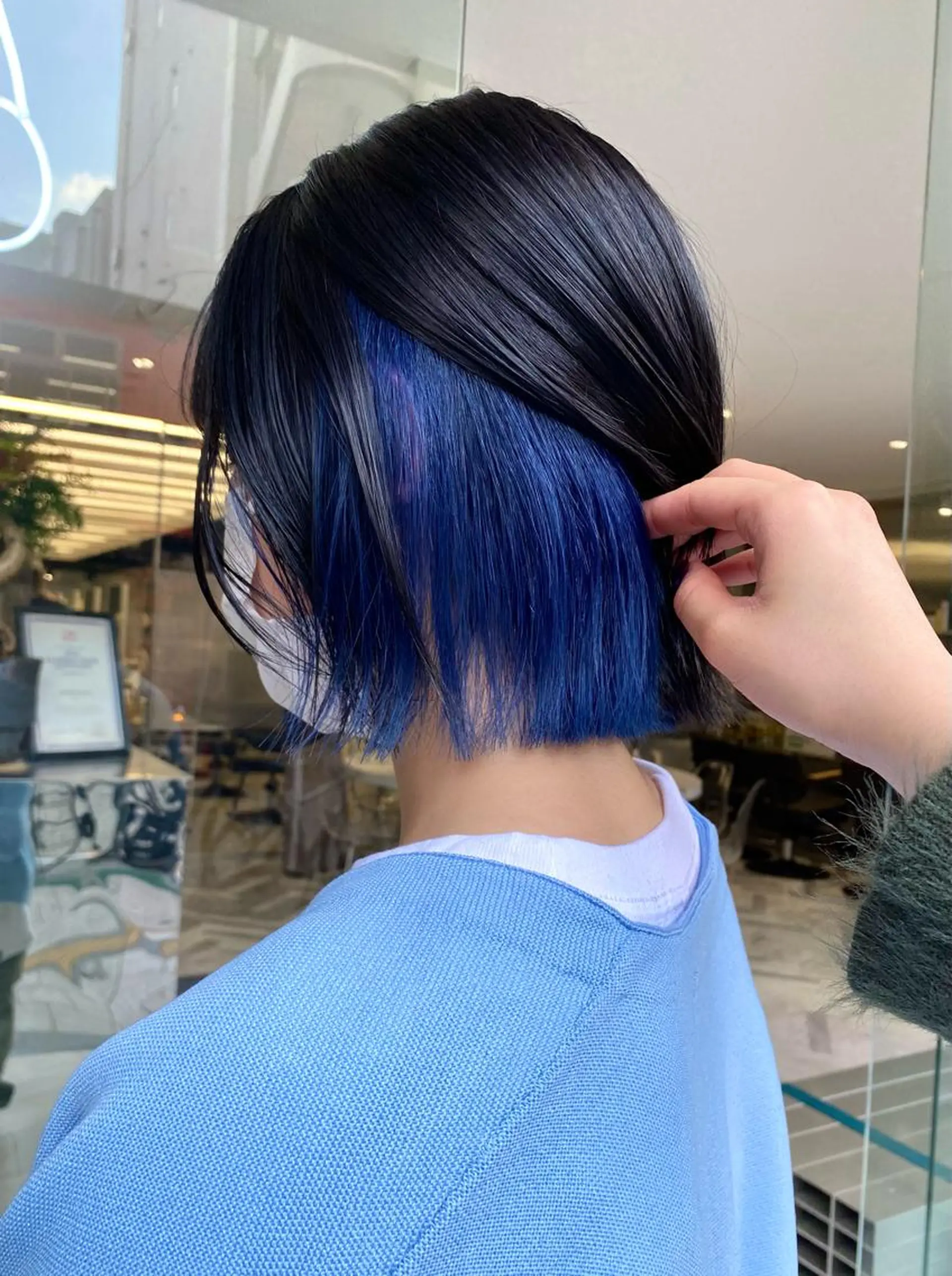 ショート カラー ブルーカラー インナーカラー otoha☆カラー/ レイヤー/八王子のヘアスタイル