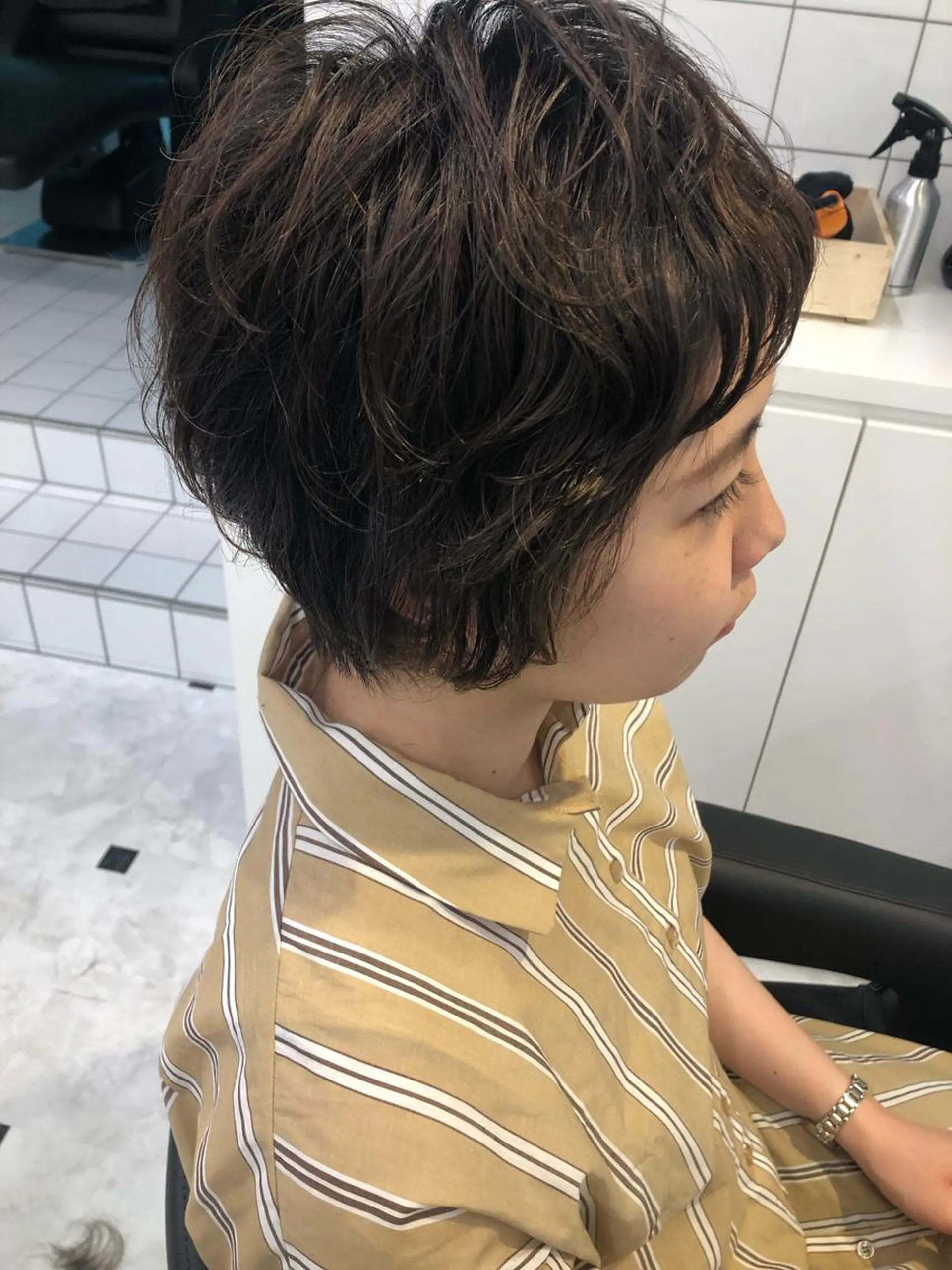 ショート パーマ 外ハネヘア lar 立川南口所属・レイヤーボブ/ボブ 仲川和人のヘアスタイル