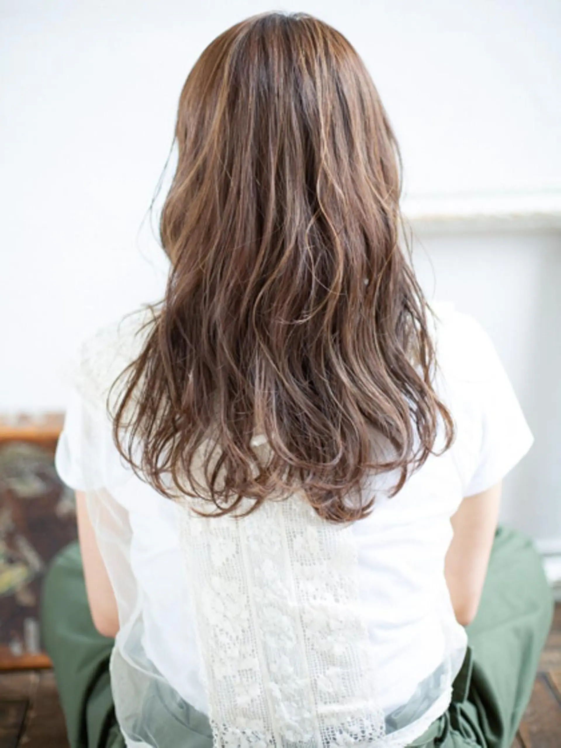 セミロング カラー パーマ ハイライトカラー ハイライト カット パーマ トリートメント 福島 浩司のヘアスタイル