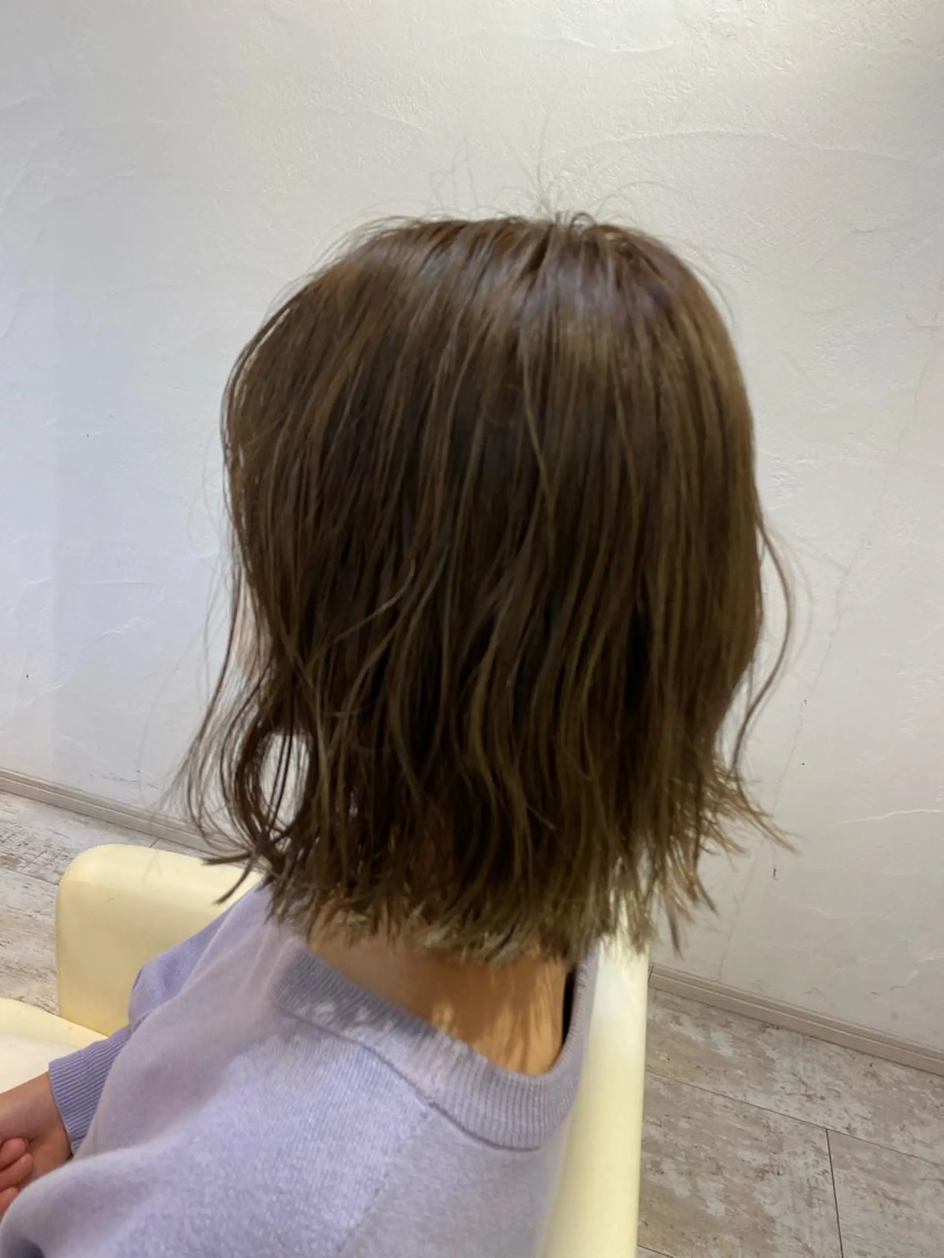 ミディアム カラー 酸性ストレート/ブリ ーチなしWカラー河本のヘアスタイル