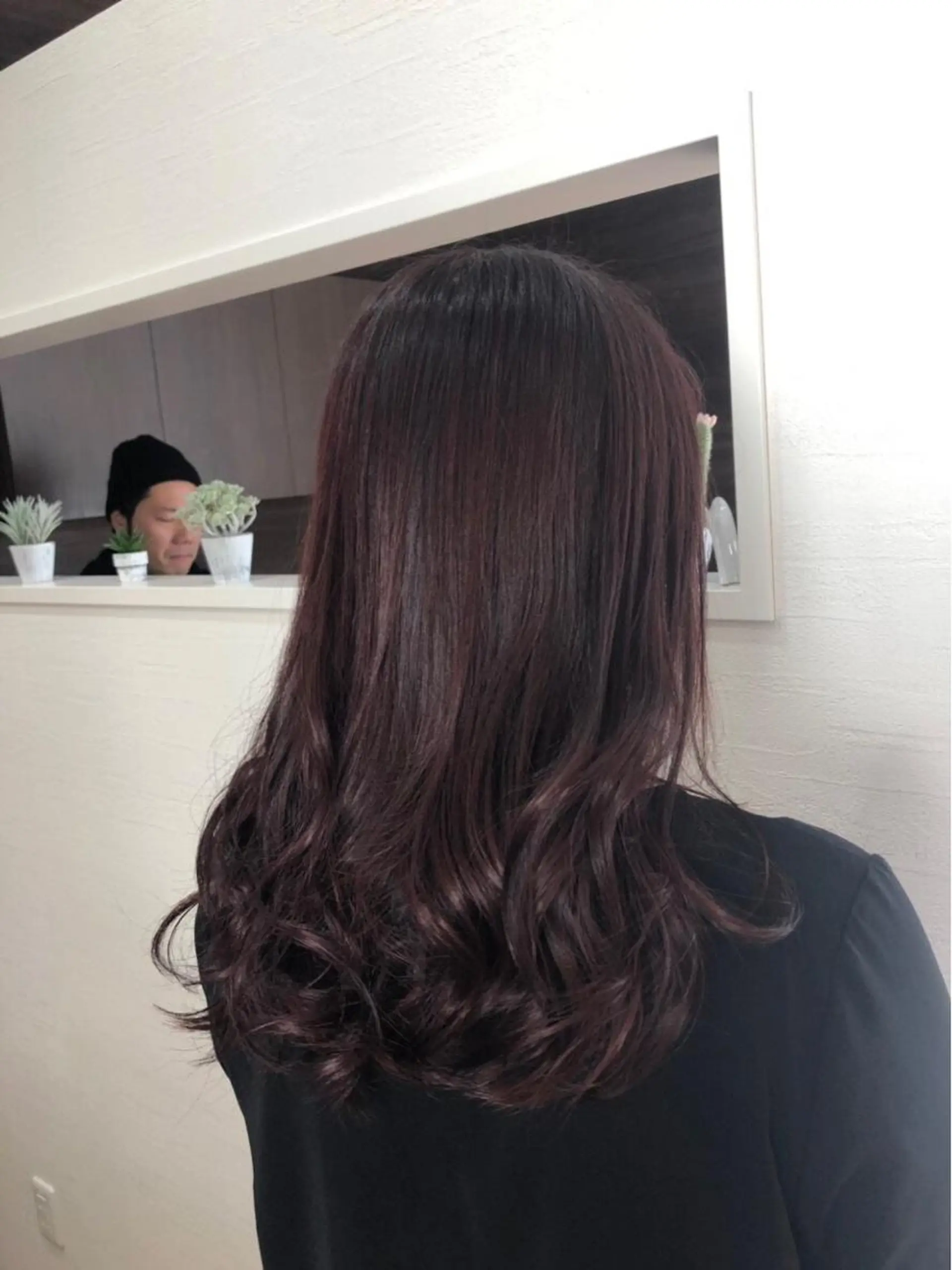 ロング パープルカラー ヘアカラー トリートメント 縮毛矯正の達人 ☆ 松本のヘアスタイル