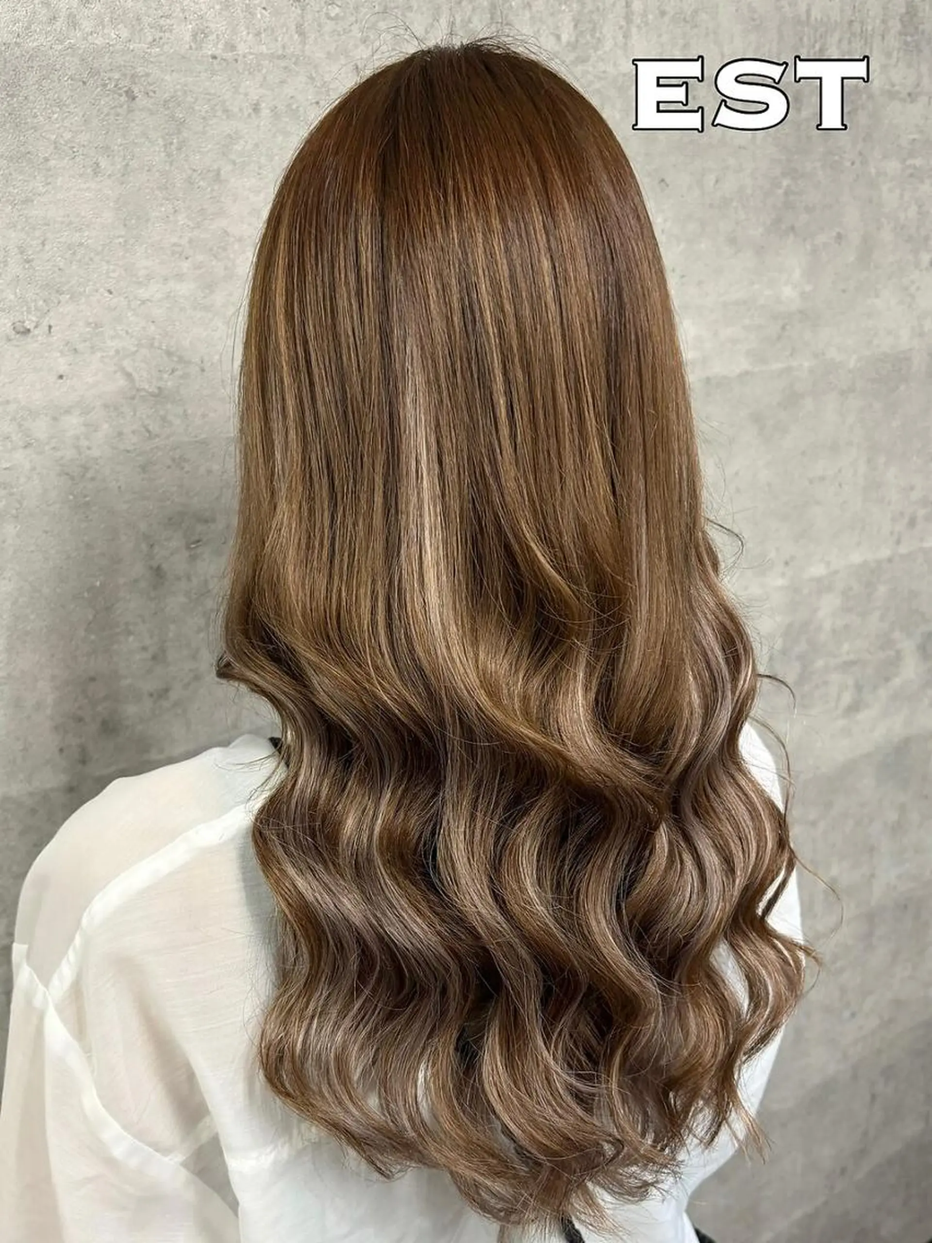 カラー ロング ヘアアレンジ シールエクステ バレイヤージュ ベージュカラー 黒髪 ブリーチ M. KANAのヘアスタイル