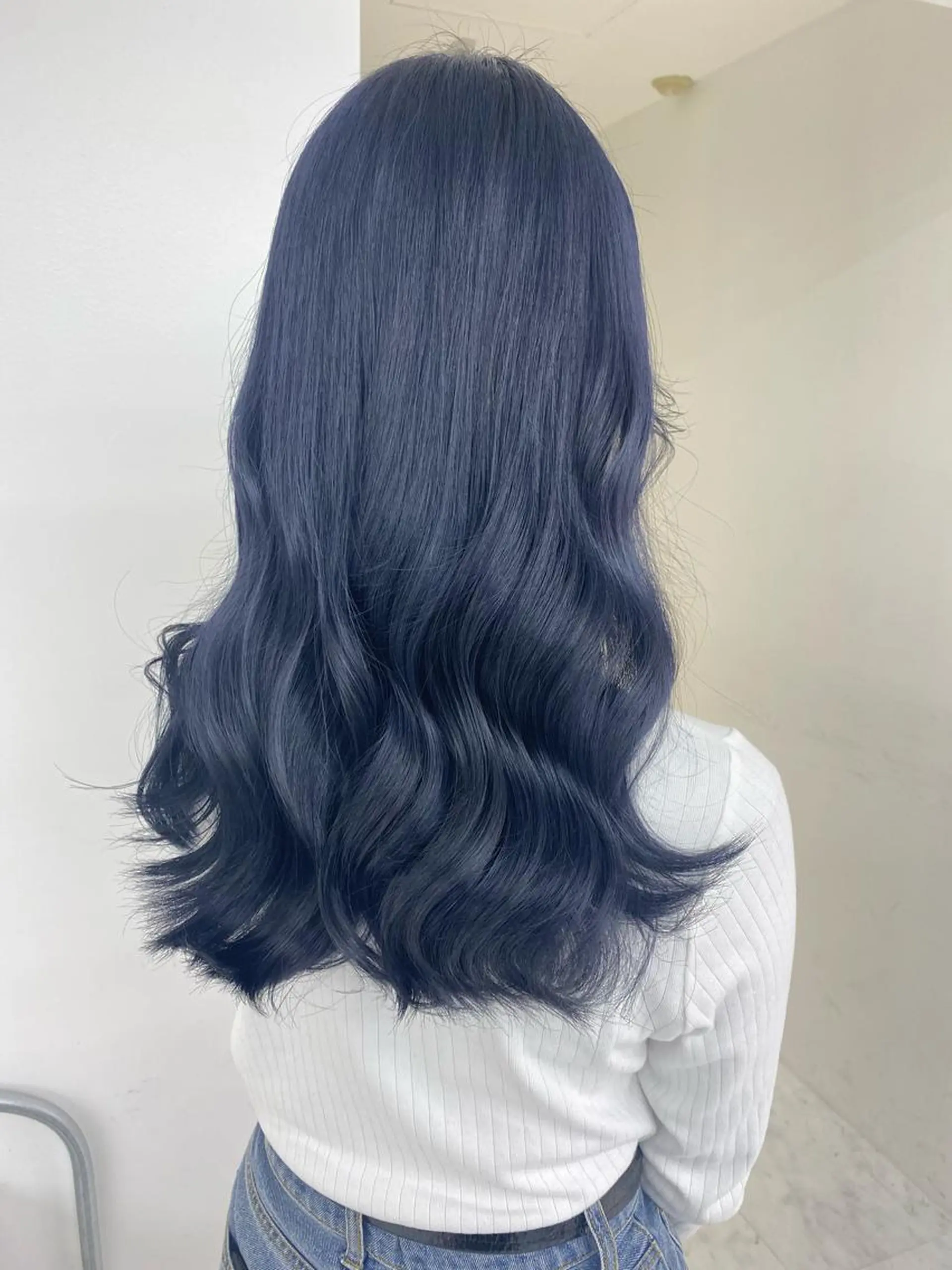 ロング カラー 黒髪 ブルーカラー ブルーブラック TELA HAIR 石岡♡ａｉｋａのヘアスタイル