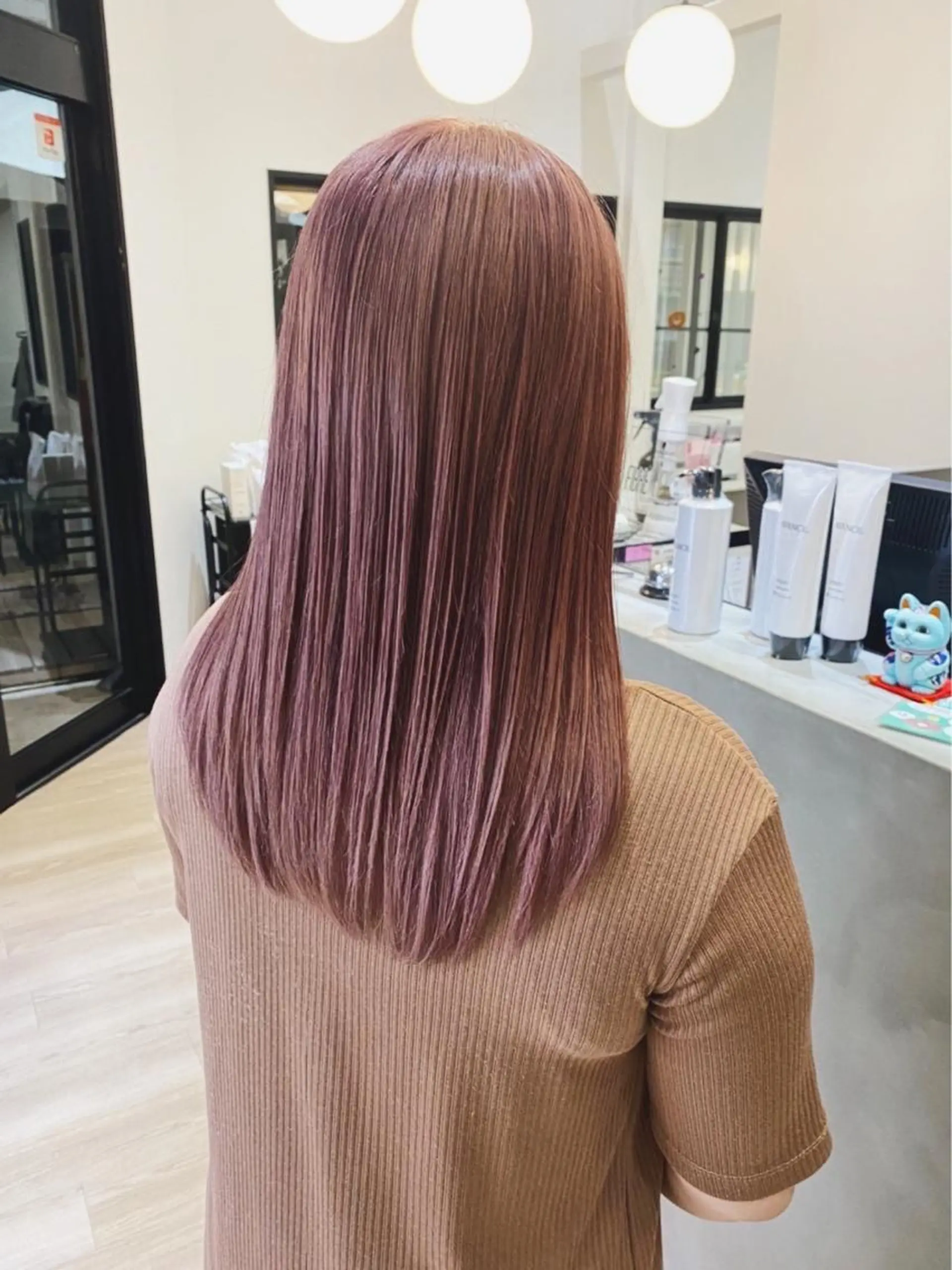 カラー ベージュカラー ピンクカラー ピンクベージュ ENN藤本 大輝艶感カラーのヘアスタイル