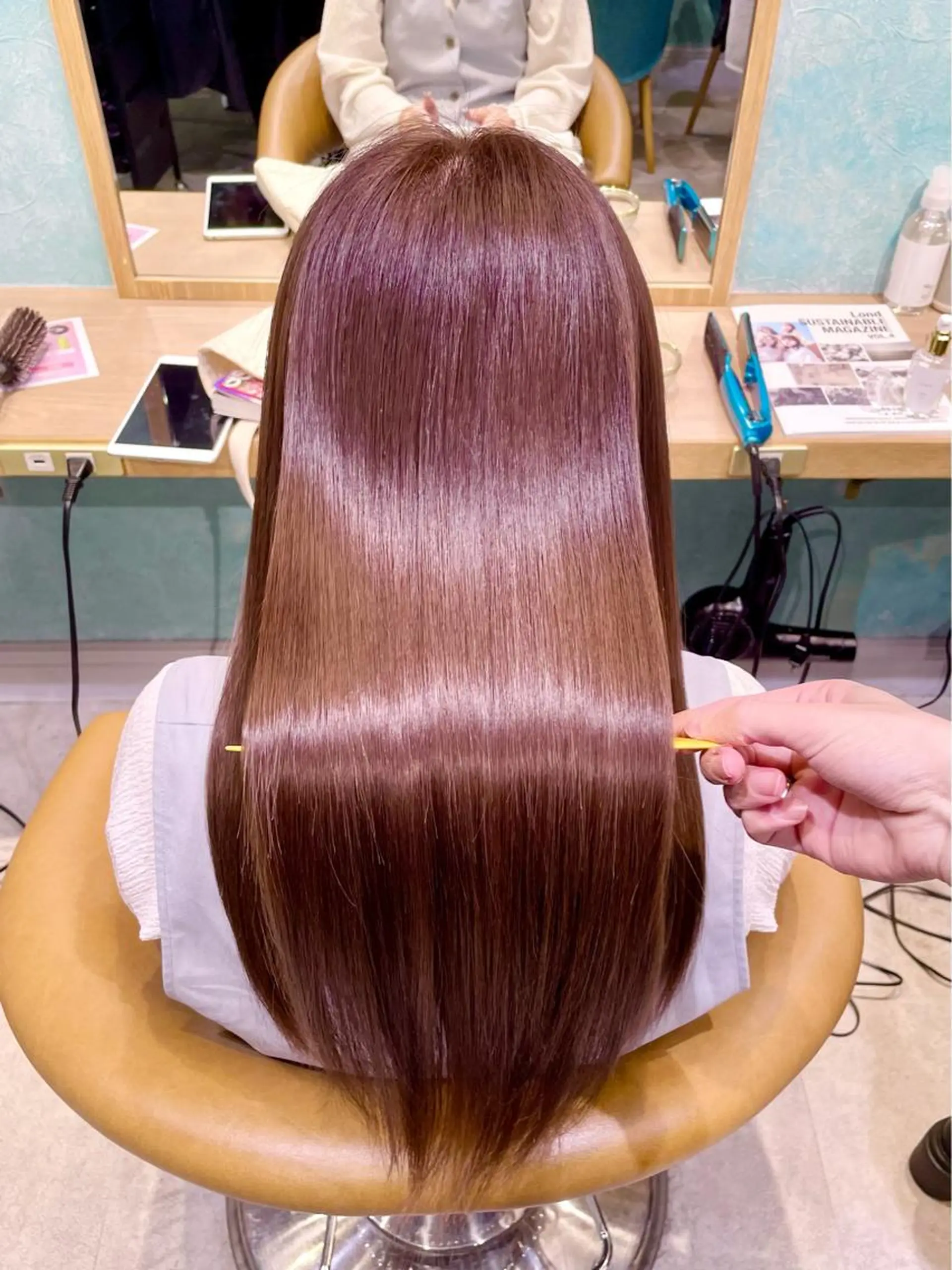 ロング カラー カット ヘアカラー 縮毛矯正 トリートメント 縮毛矯正 髪質改善 韓国風レイヤー 吉田のヘアスタイル