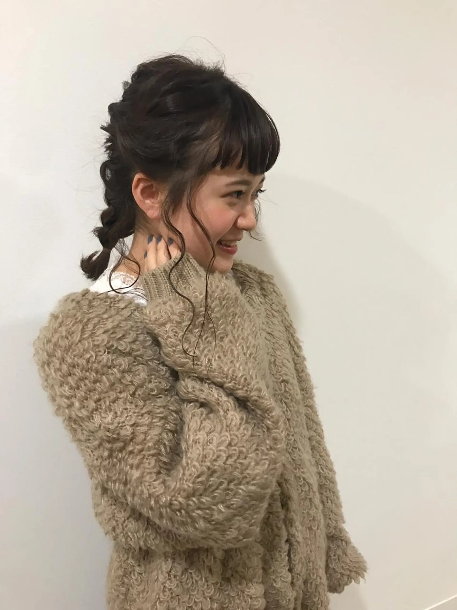 ミディアム ヘアアレンジ 暖色カラー🍊 ボブ🌿顔周りcutのヘアスタイル