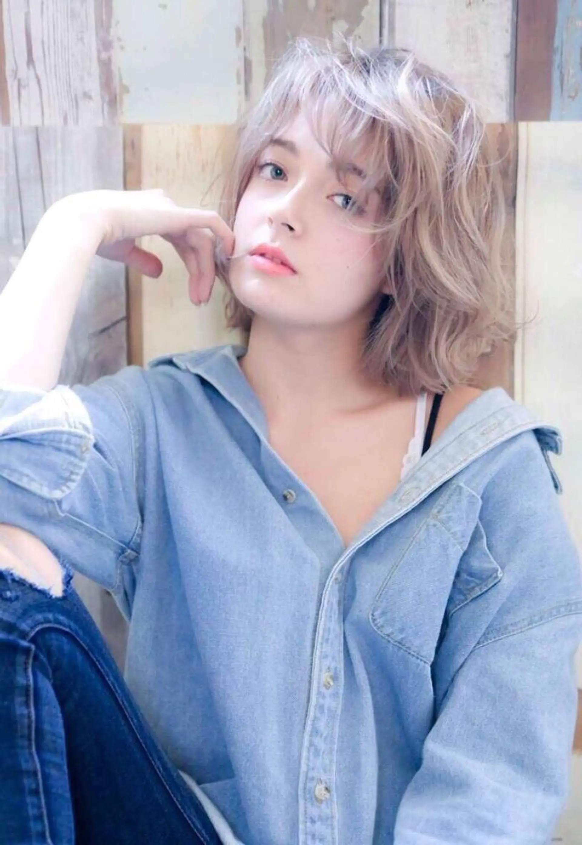 ミディアム ダブルカラー🤍 髪質改善／原島のヘアスタイル