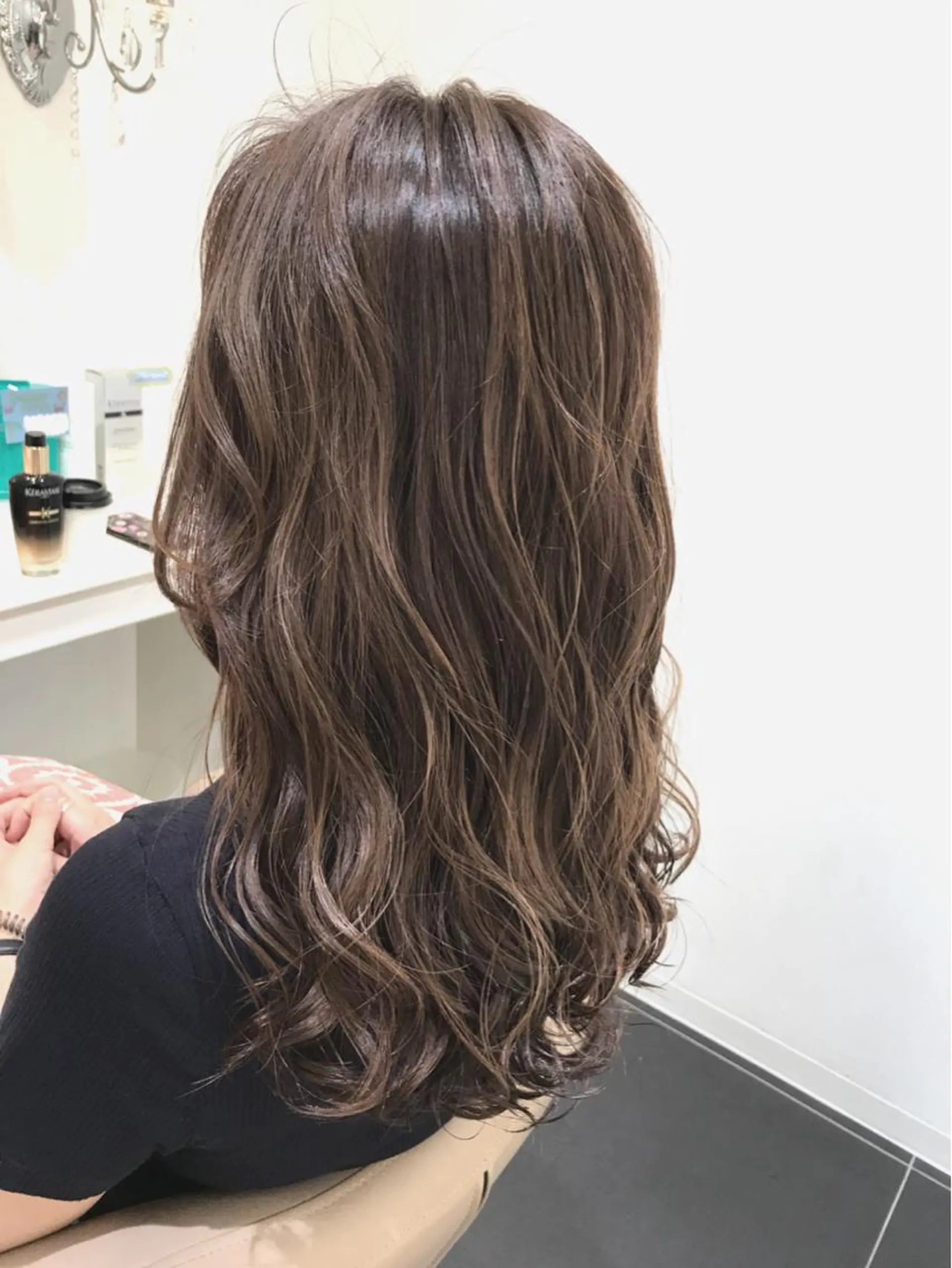 セミロング カラー ベージュカラー ハイライトカラー ハイライト カット ヘアカラー 山崎俊輔/髪質改善 /バレイヤージュのヘアスタイル