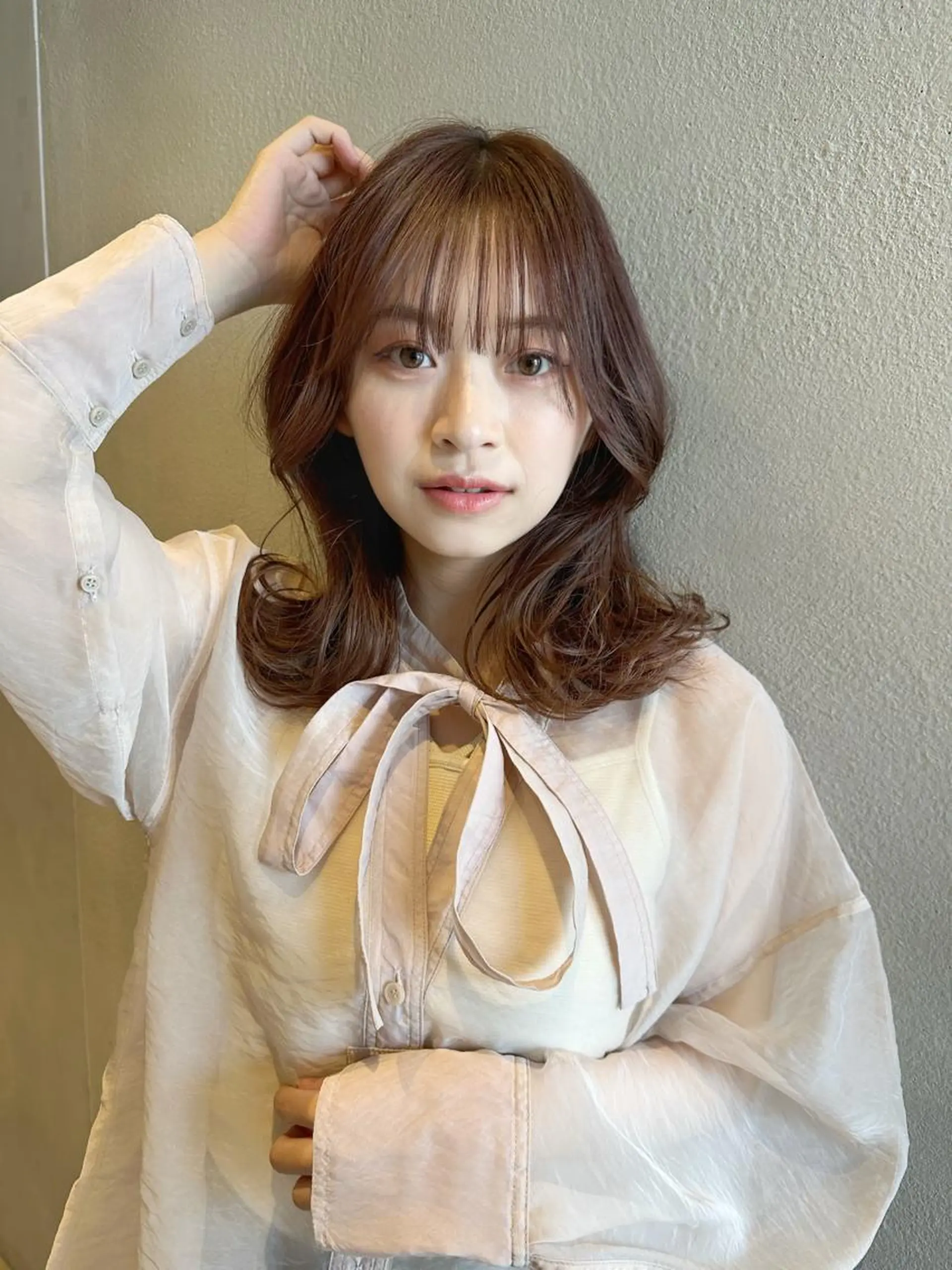 ミディアム パーマ カット 大人レイヤー×艶髪 小久保　春暁のヘアスタイル