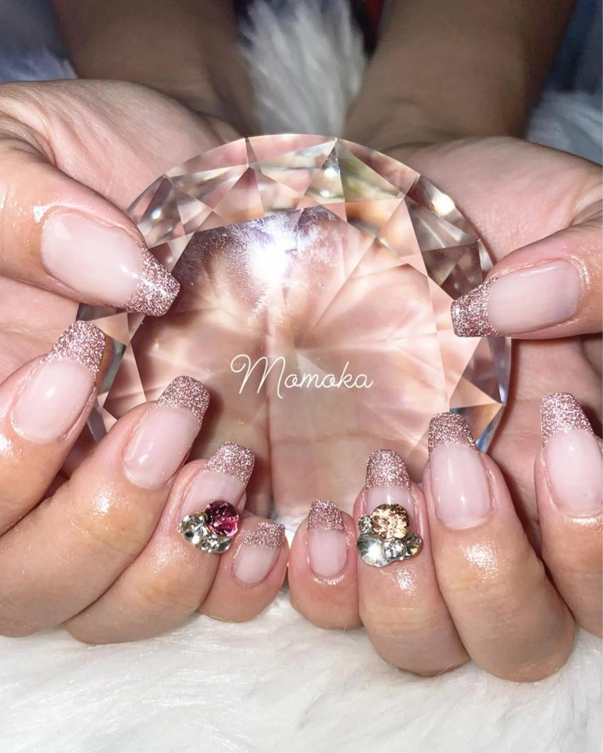 ネイル フラッシュネイル フレンチネイル Momo nailsalonのネイルデザイン