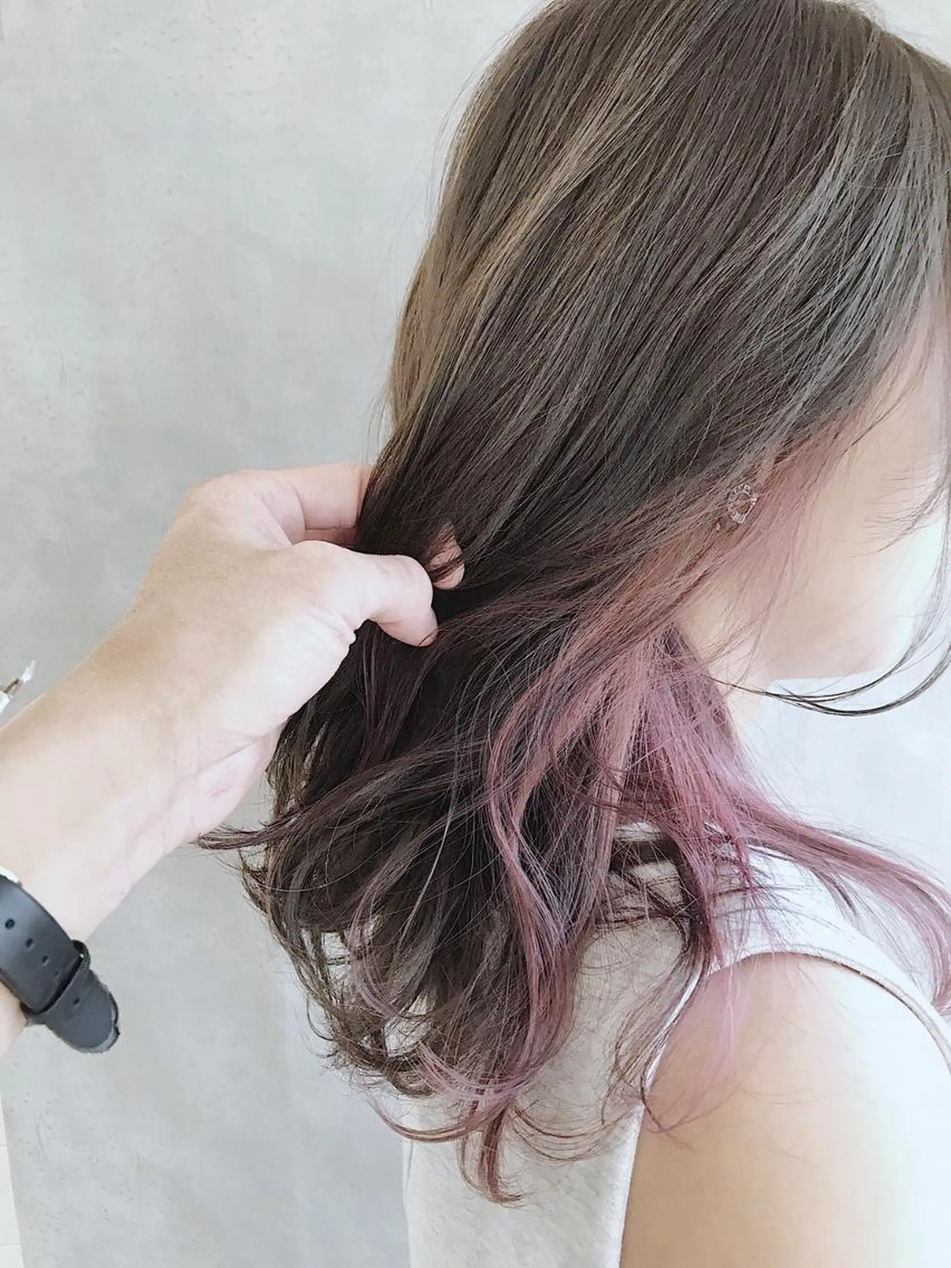 セミロング カラー アディクシーカラー ブリーチ ケアブリーチ ダブルカラー ハイライトカラー MOU namba ムウナンバのヘアスタイル