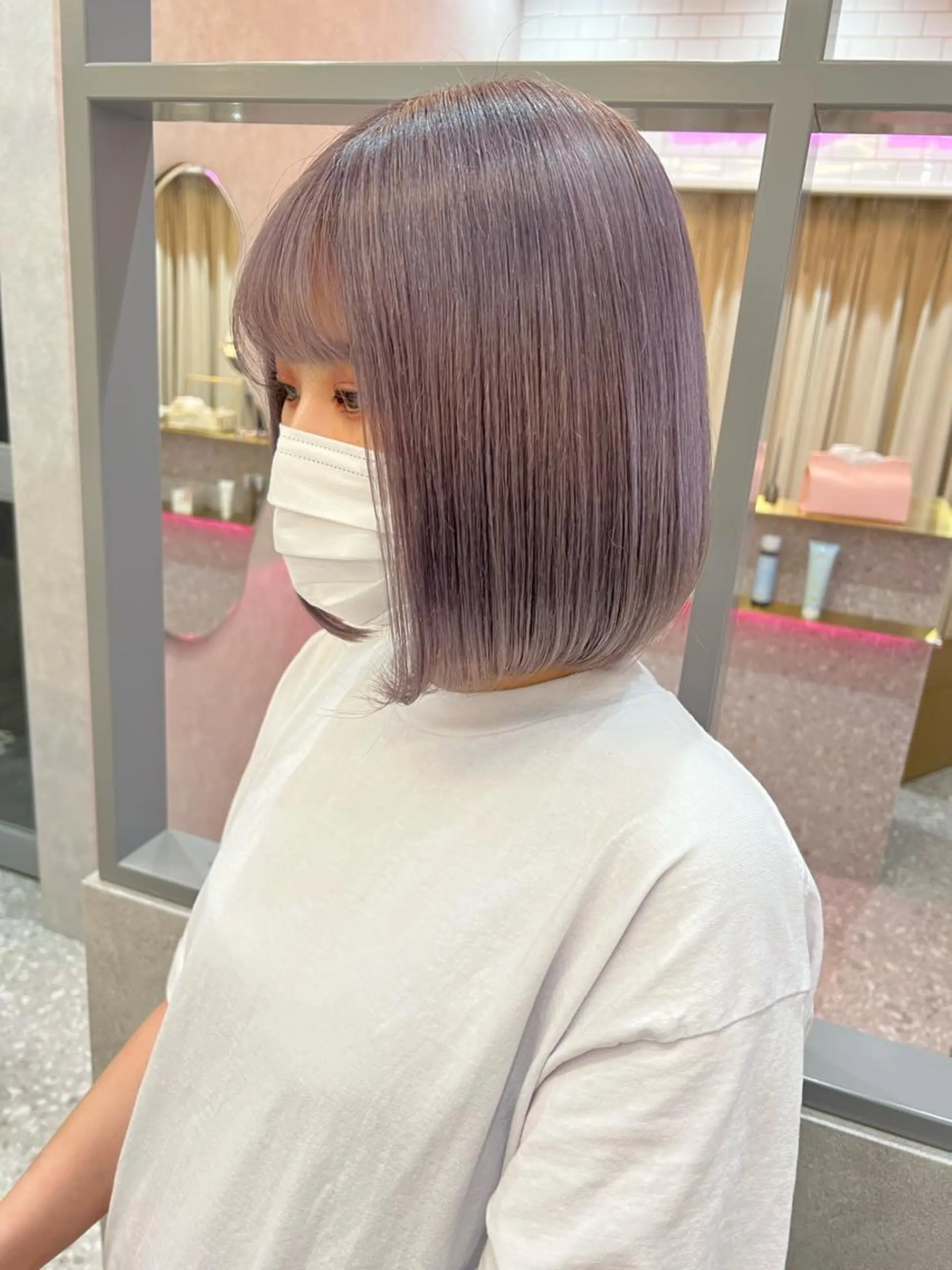 ショート カラー ヘアアレンジ ヘアカラー トリートメント ARIA💎縮毛矯正 ブリーチ💎複雑履歴のヘアスタイル