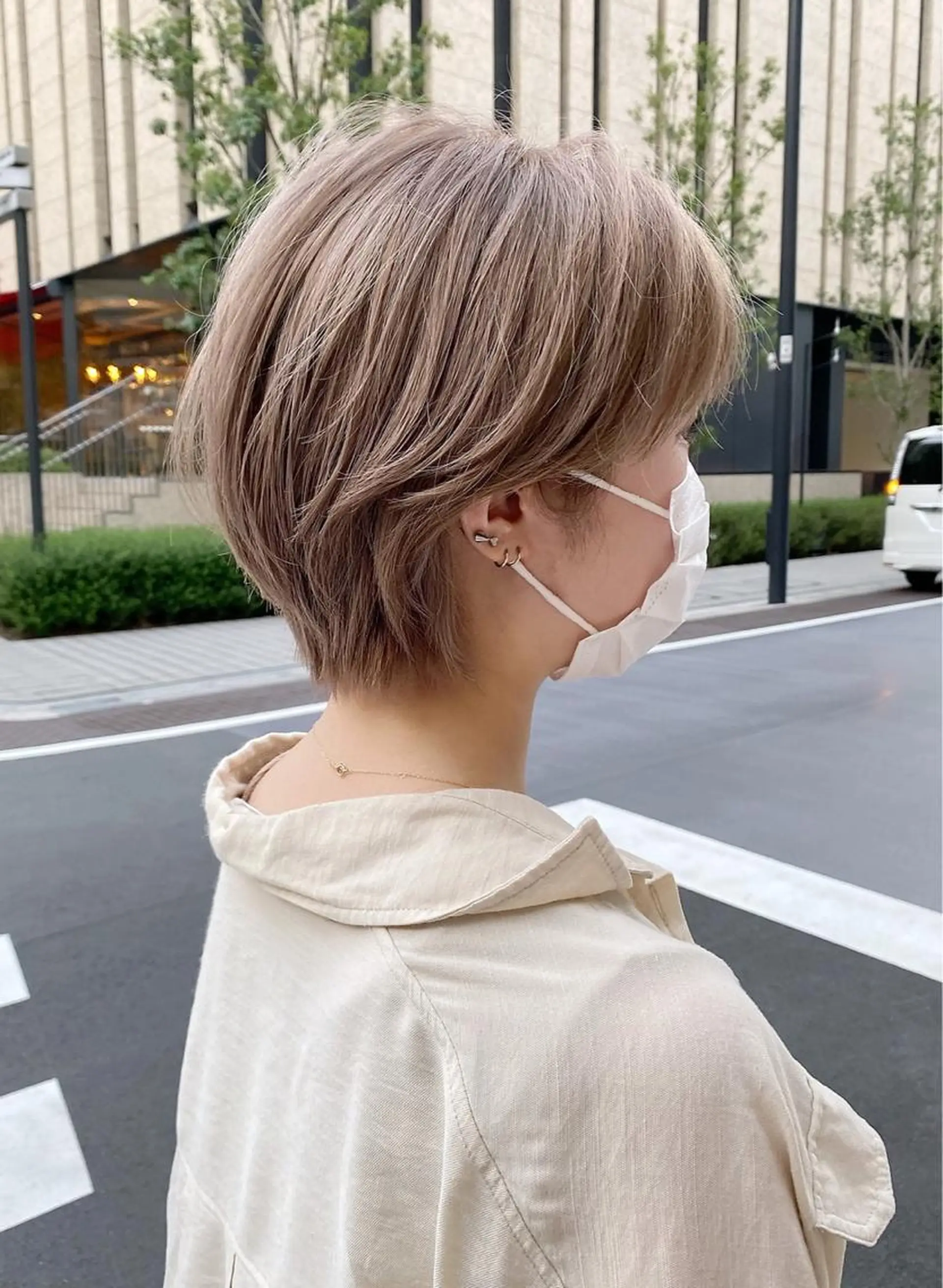 ショート ボブ 韓国風ヘア 似合わせカット ショートヘア ハイトーン特化サロン 🍑momo🍑のヘアスタイル