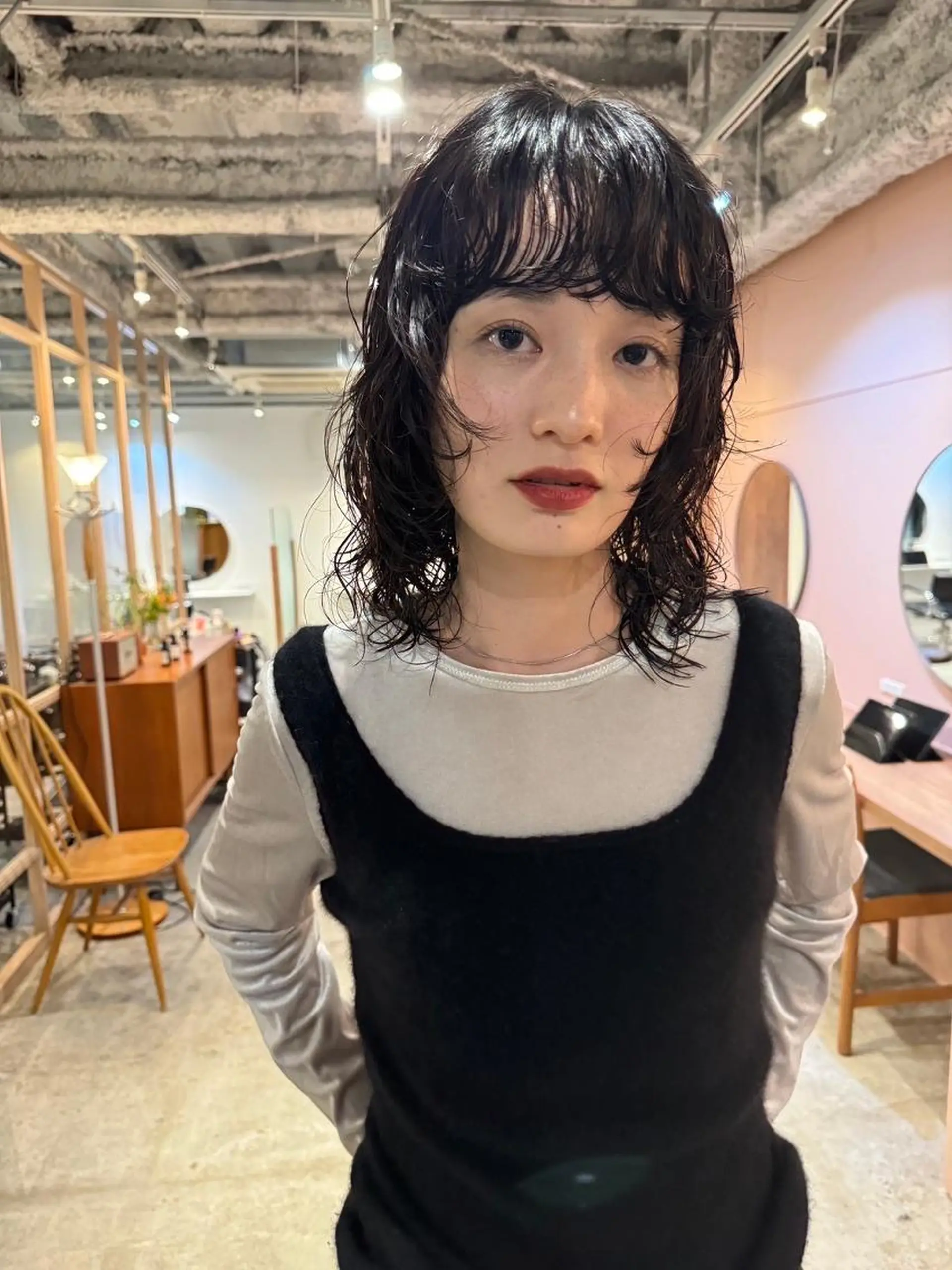 ミディアム カラー ショートボブ ミディアムパーマ アディクシーカラー ブリーチ ケアブリーチ カット ヘアカラー トリートメント ヘッドスパ CEINE OURのヘアスタイル