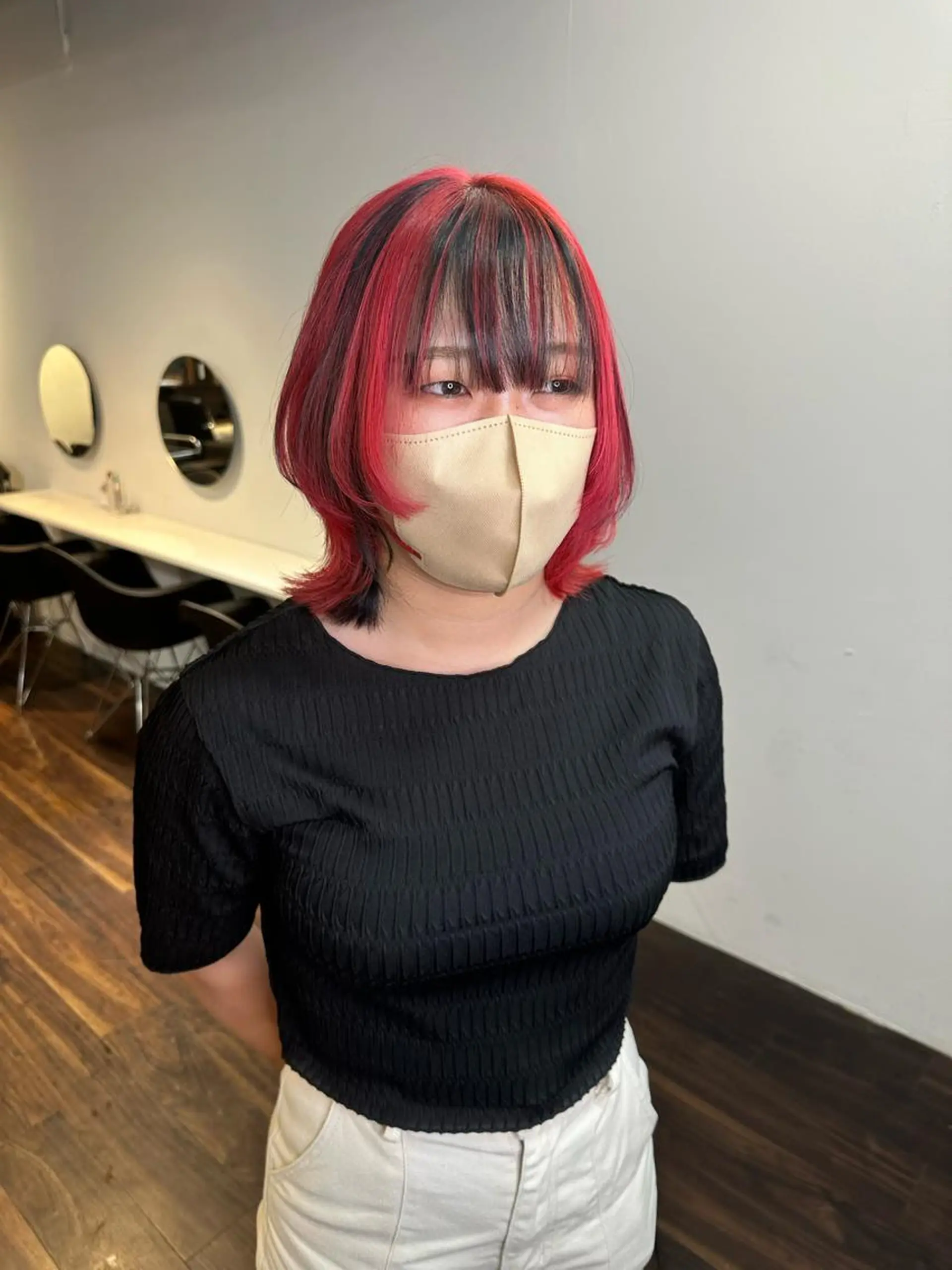 ミディアム カラー アディクシーカラー ブリーチ ケアブリーチ デザインカラー ハイトーンカラー ワンホン/エクステ ケラチン/Kaitoのヘアスタイル