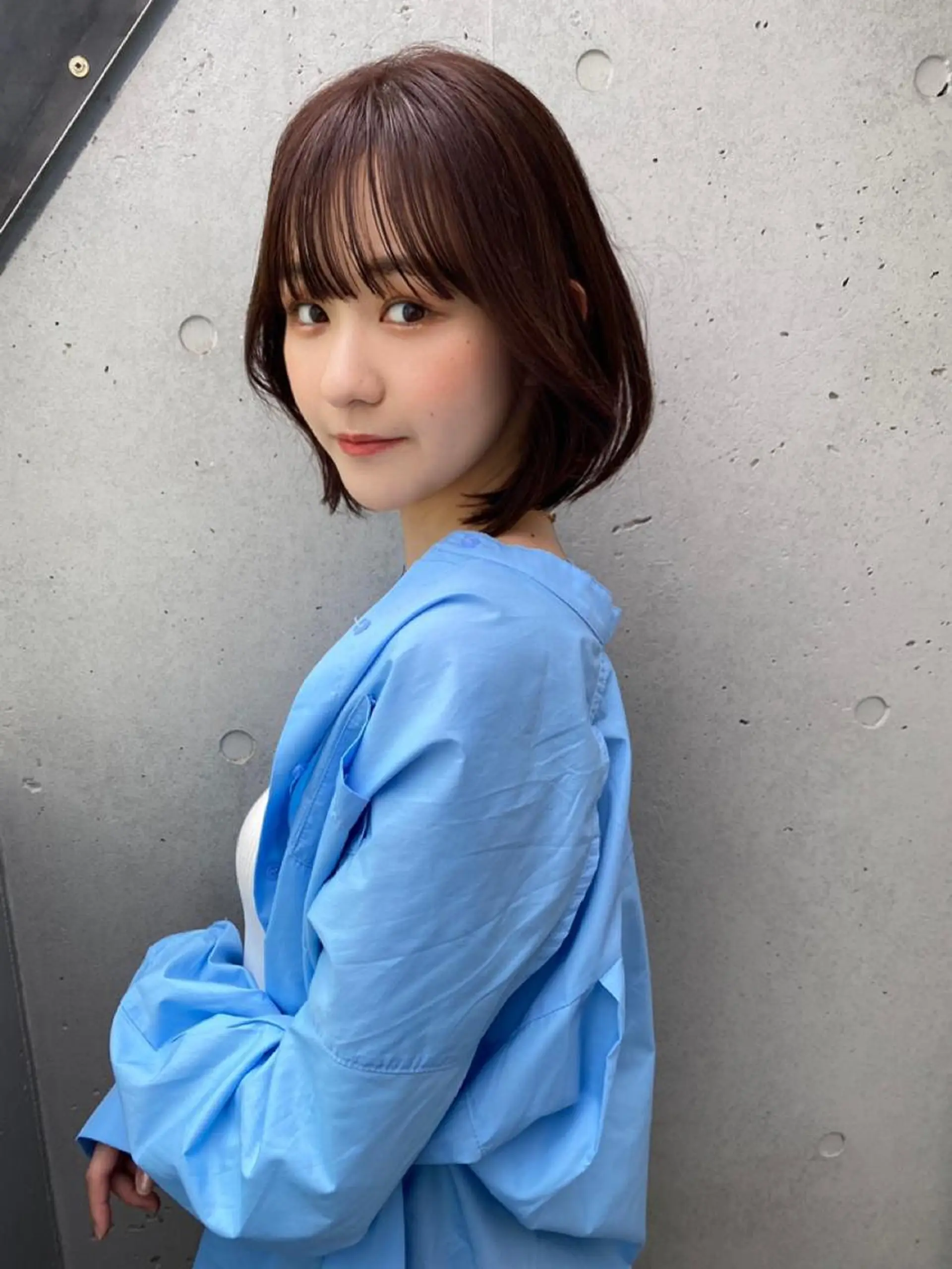 ショート ボブ カット ヘアカラー レイヤーカット /透明感/千葉怜寿のヘアスタイル