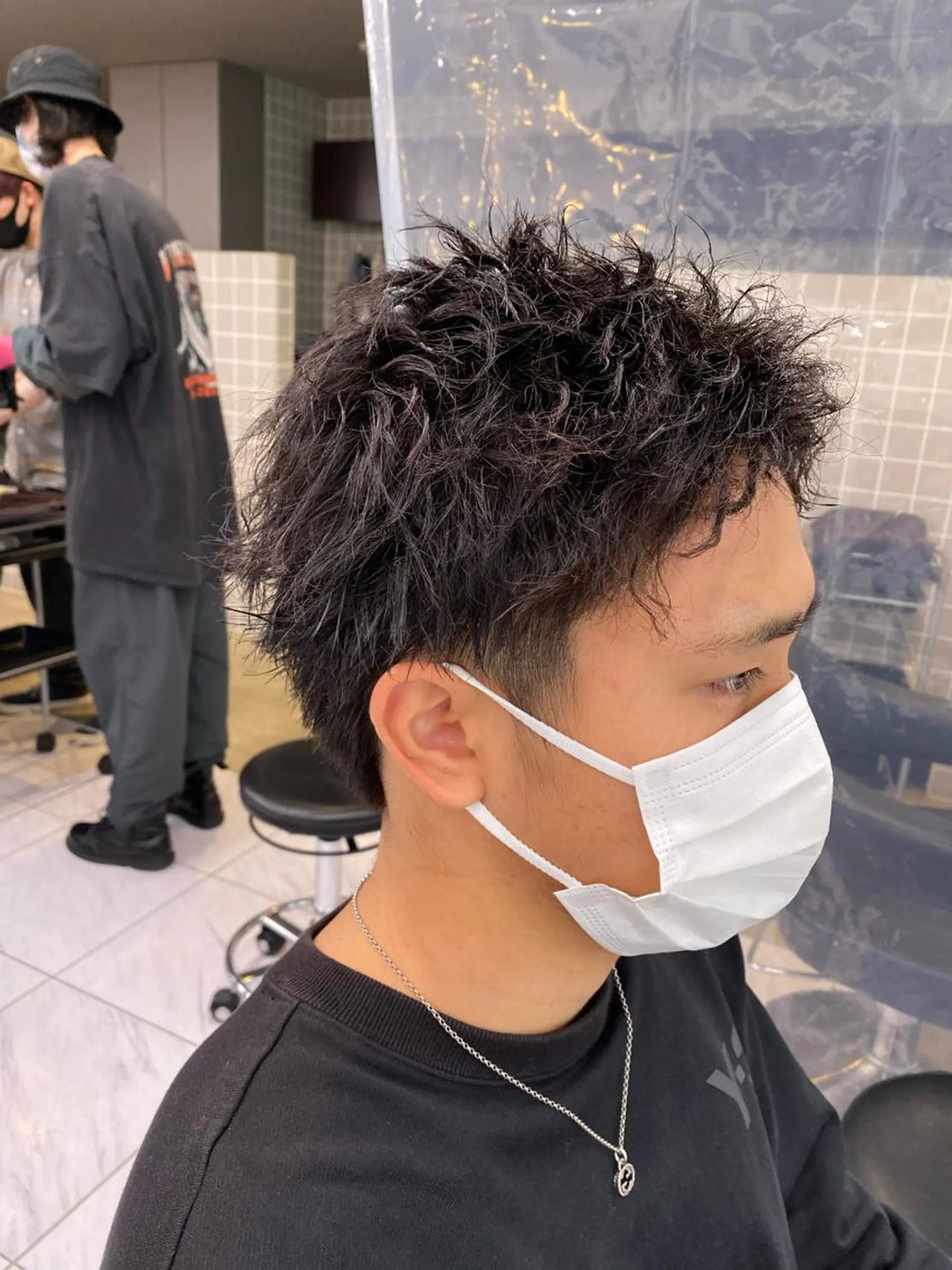 セミロング パーマ ヘアアレンジ メンズ メンズ特化 水口湧太のヘアスタイル