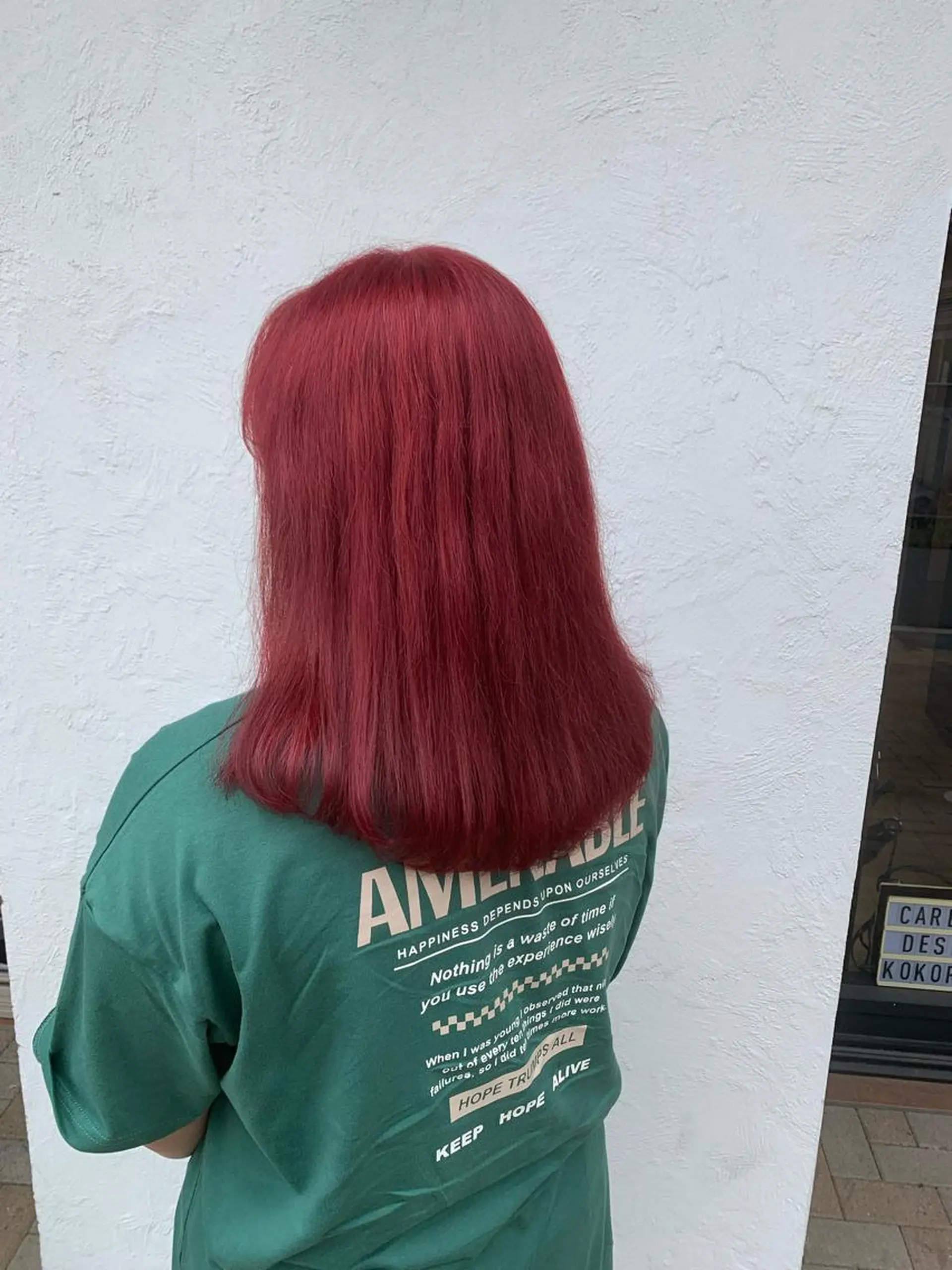 セミロング カラー ブリーチ ピンクカラー バイオレットカラー 艶髪レイヤー上田 紗也🇰🇷💗のヘアスタイル