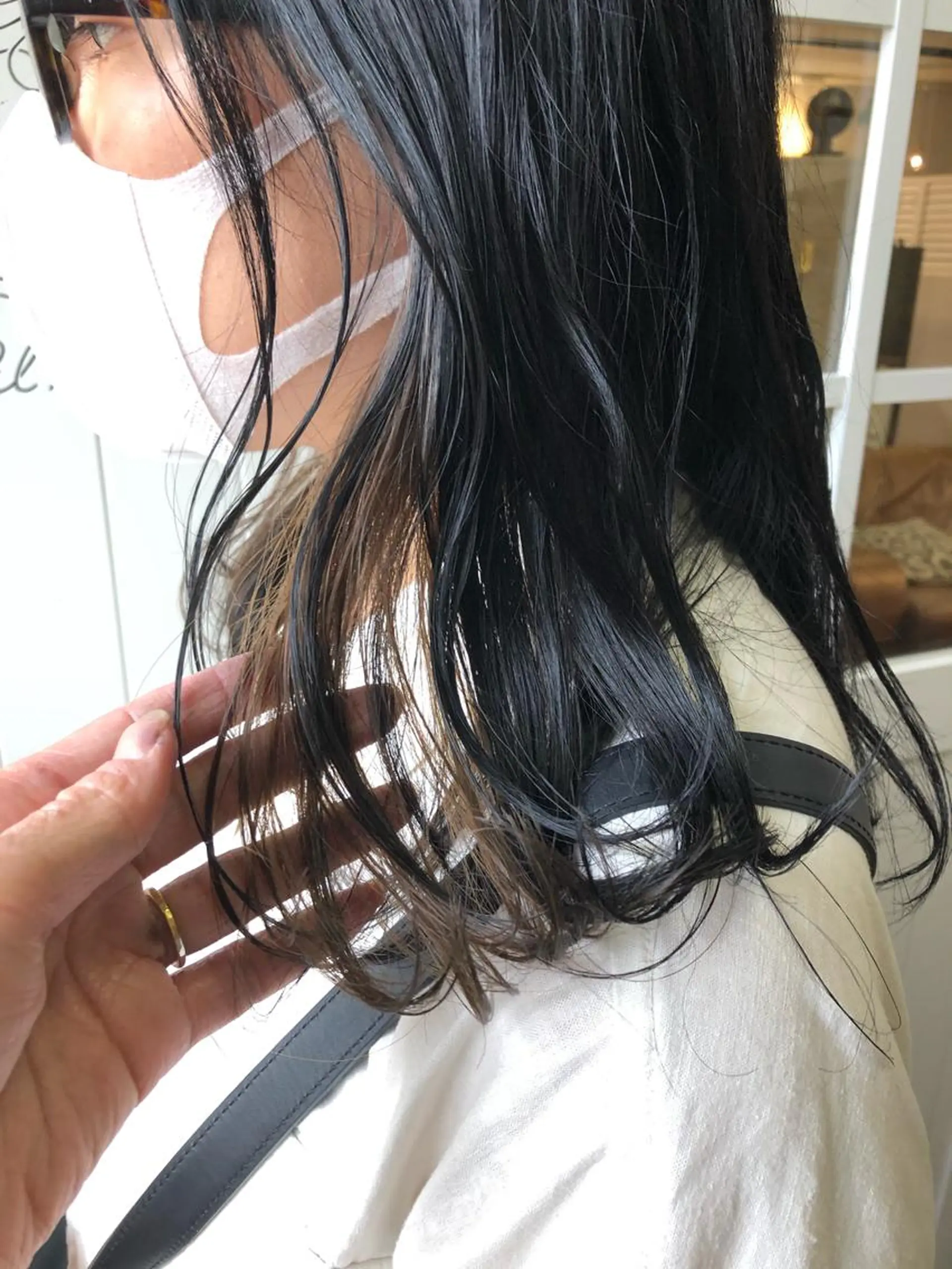 セミロング カラー ベージュカラー ブルーカラー ブルージュ 小木曽智美 /ボブ/ショートのヘアスタイル