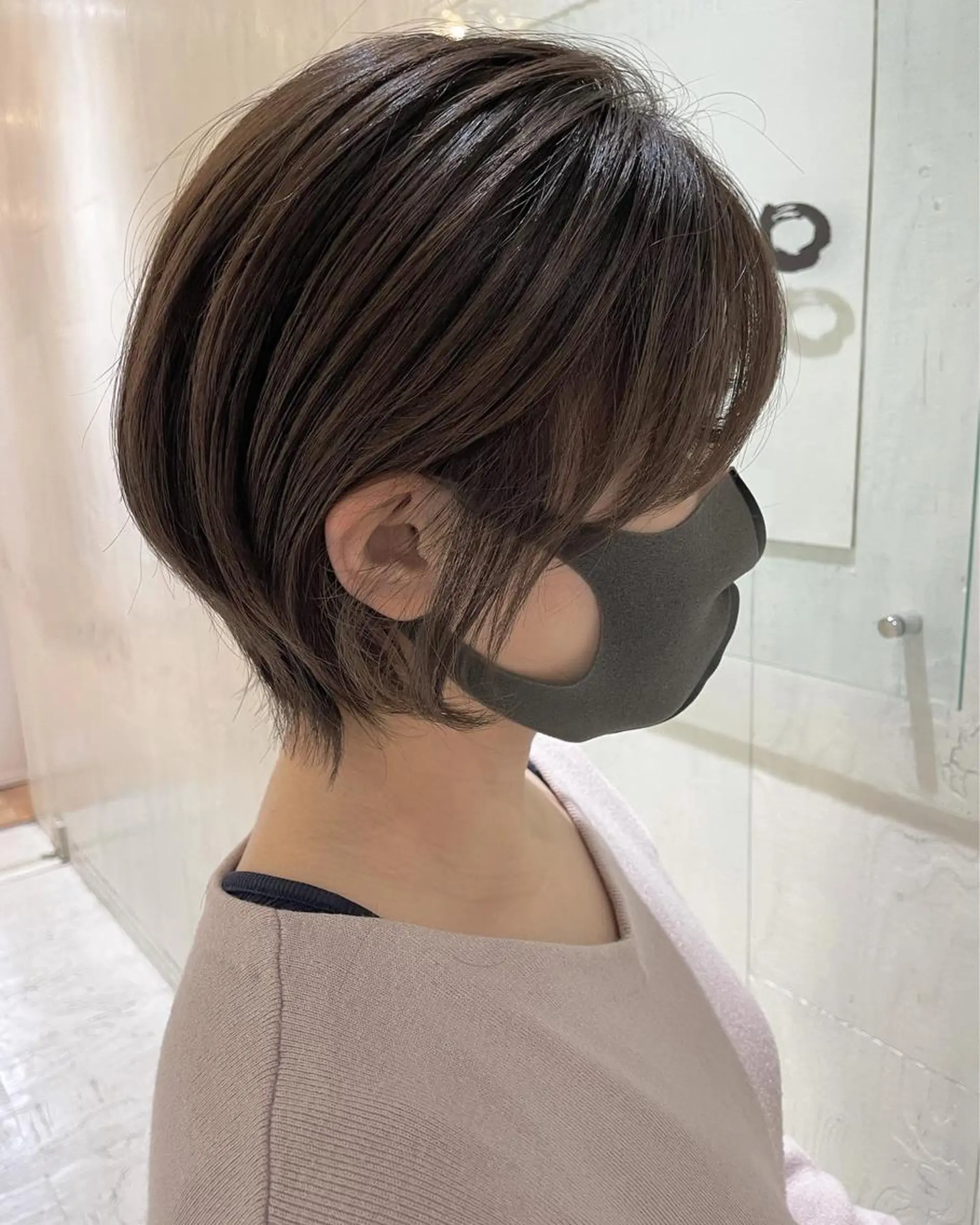 ショート カラー アッシュ 透明感カラー 外国人風カラー 髪質改善 レイヤーカット カット ヘアカラー トリートメント 河合秀明/ショート /ボブ/レイヤーのヘアスタイル