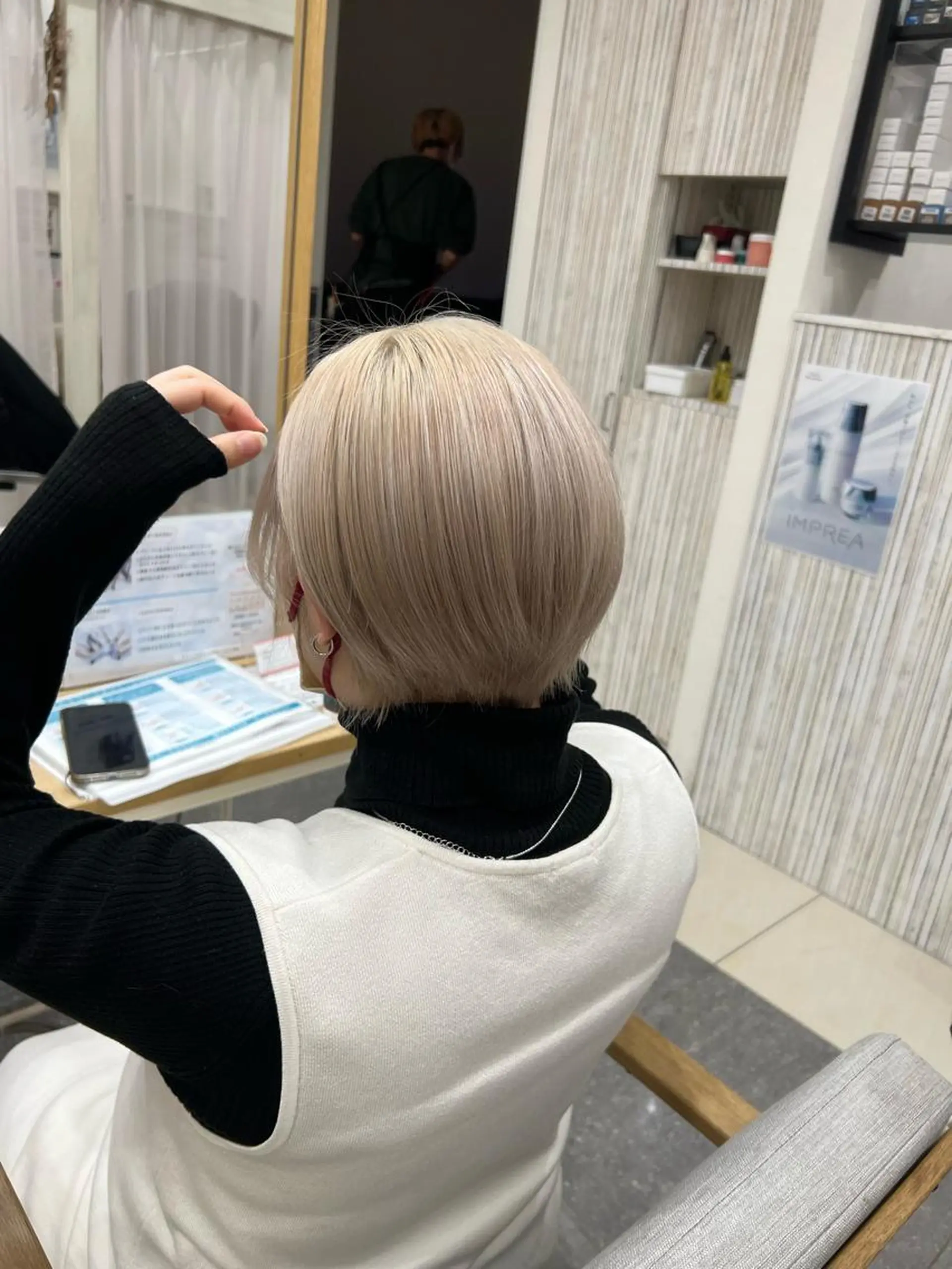 ショート カラー 太白区/白髪ぼかし ハイライト/千葉達人のヘアスタイル