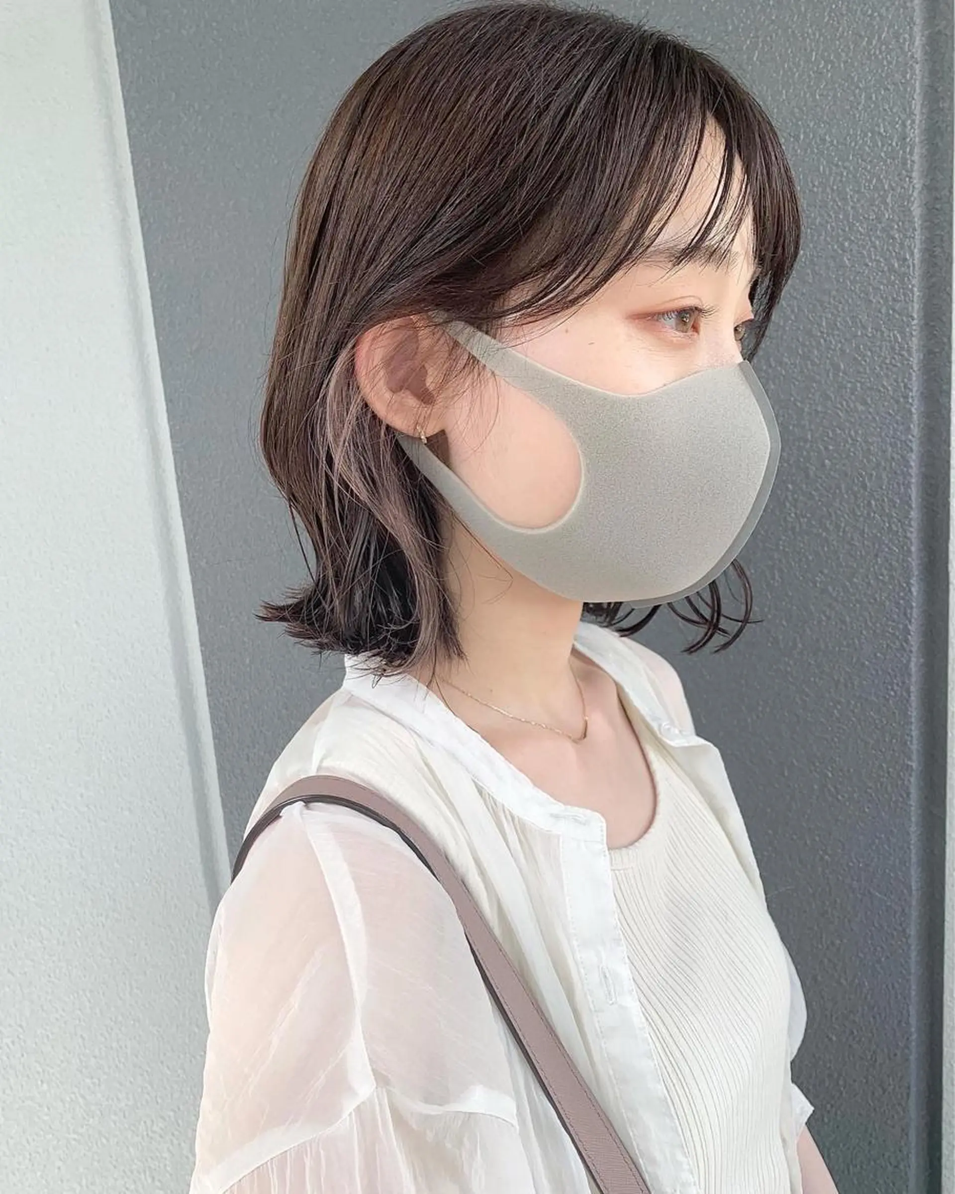 ミディアム カラー グレージュ カット ヘアカラー 樫原裕二/レイヤー カット/透明感カラーのヘアスタイル