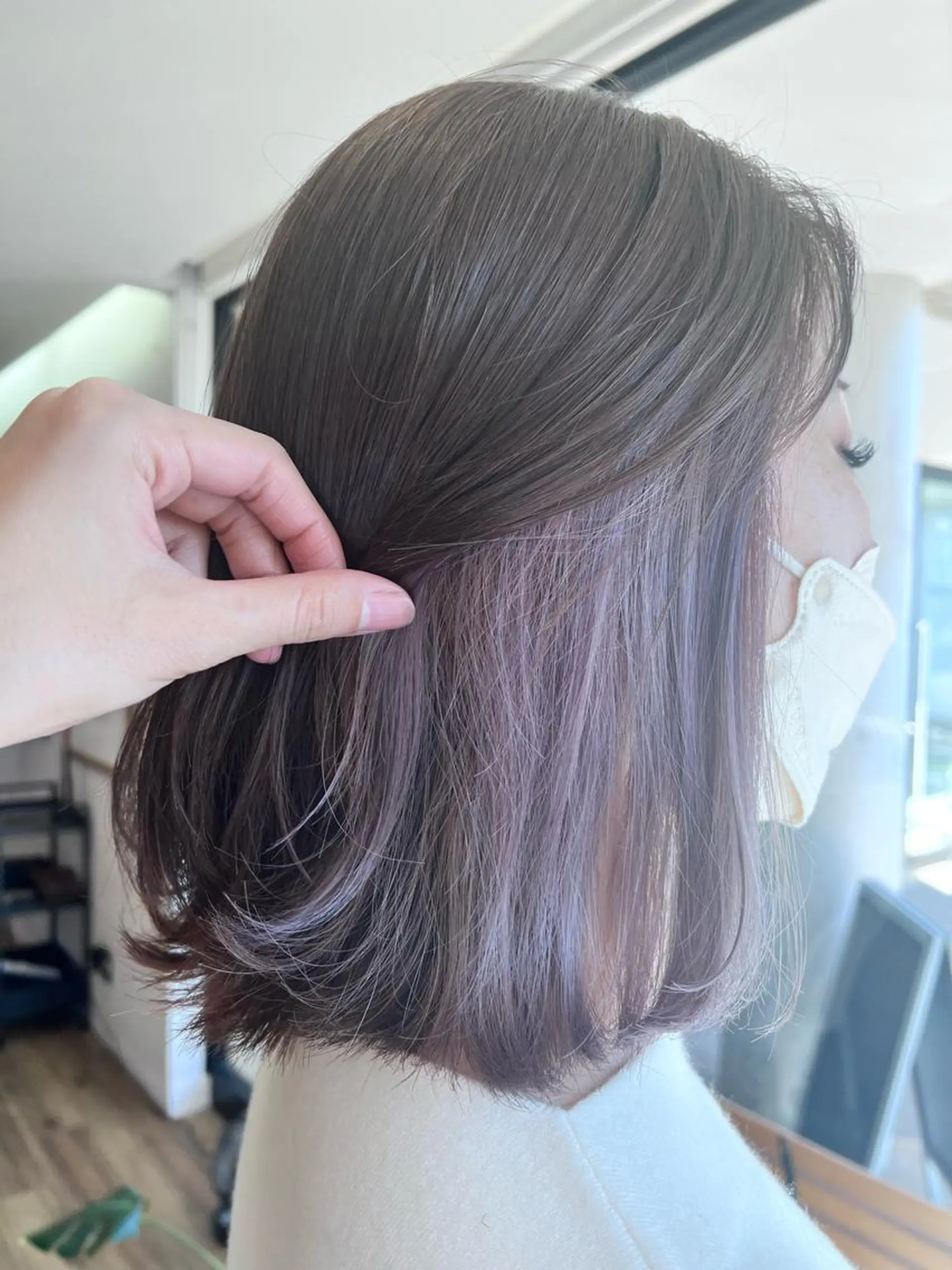 ミディアム カラー バイオレットカラー ヘアカラー トリートメント ツキダテ ユイのヘアスタイル