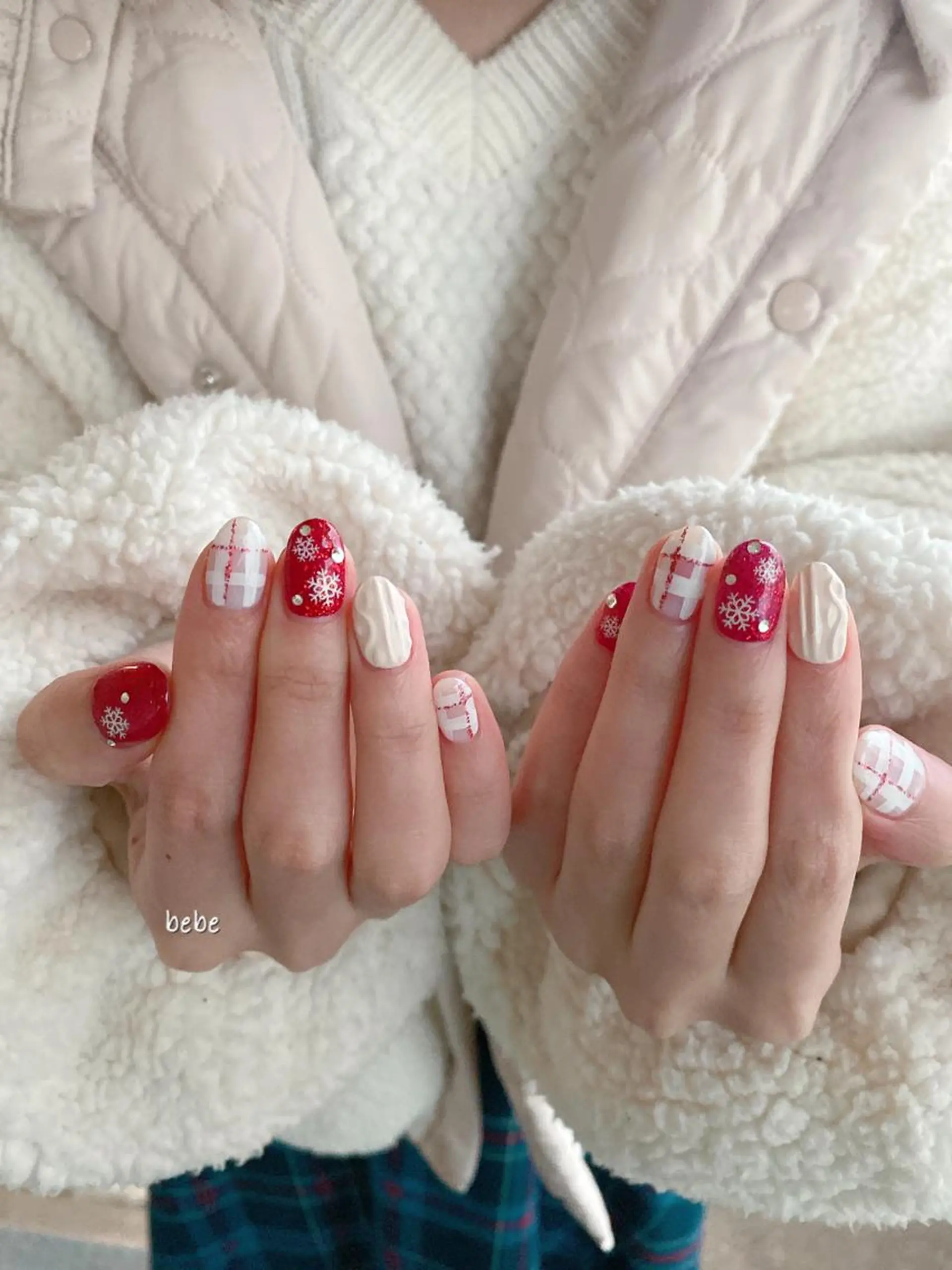 ネイル ぷっくりネイル 冬ネイル ハンドネイル Ann nailのネイルデザイン