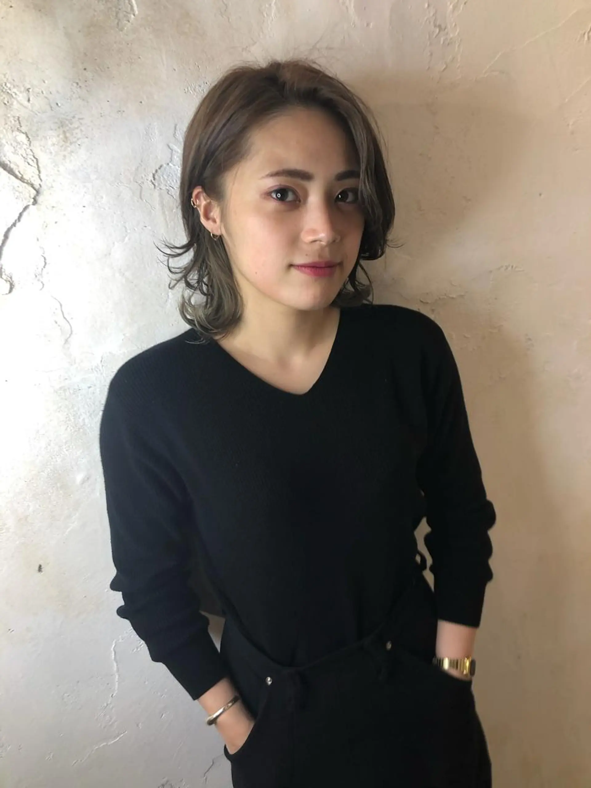 ミディアム カット 縮毛矯正 マネージャー 山城洸希のヘアスタイル