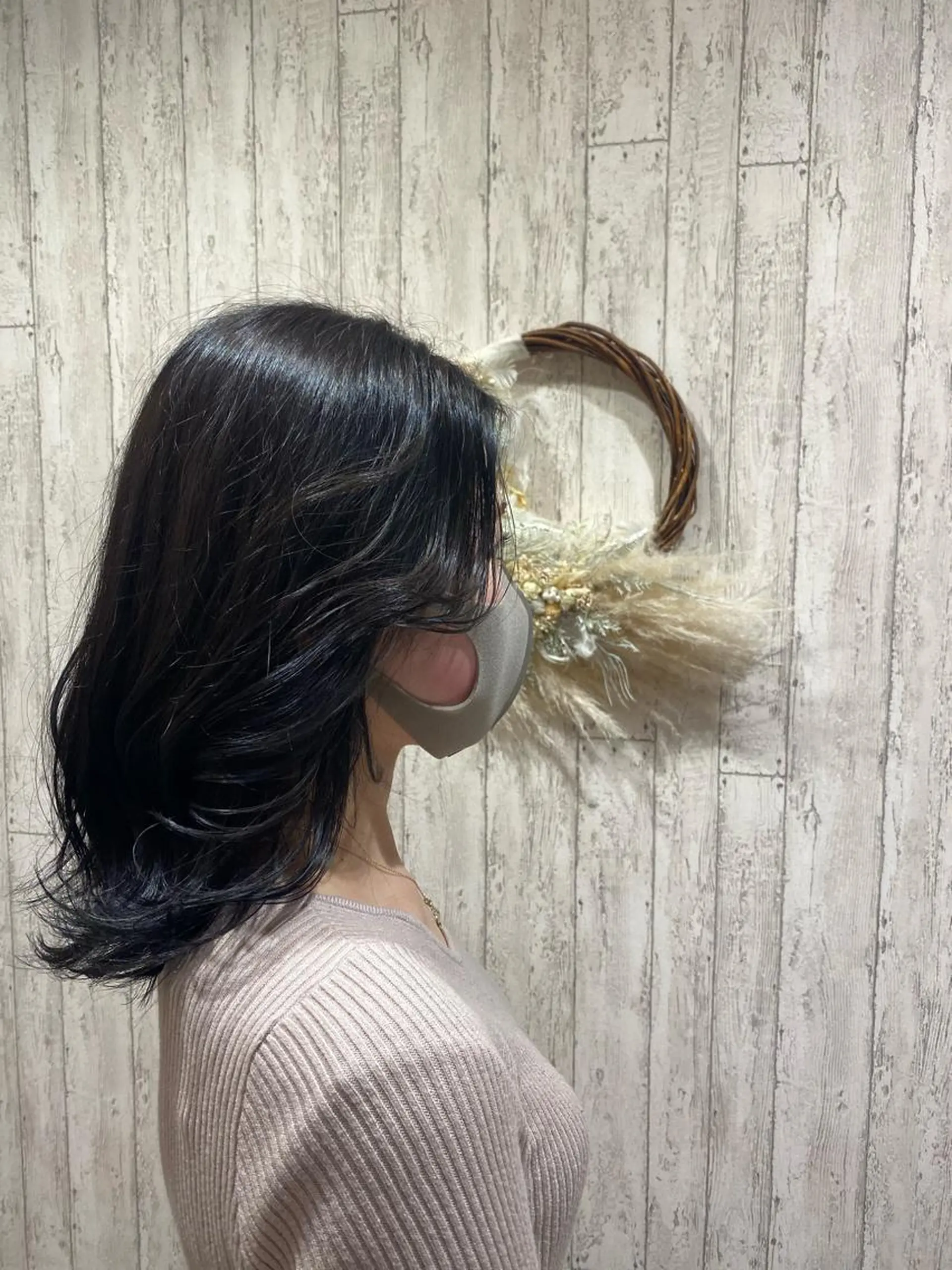 セミロング カラー 黒髪 ブルーカラー ブルーブラック 透明感カラー カット ヘアカラー トリートメント 🦋店長🦋 ほんさわ みずきのヘアスタイル