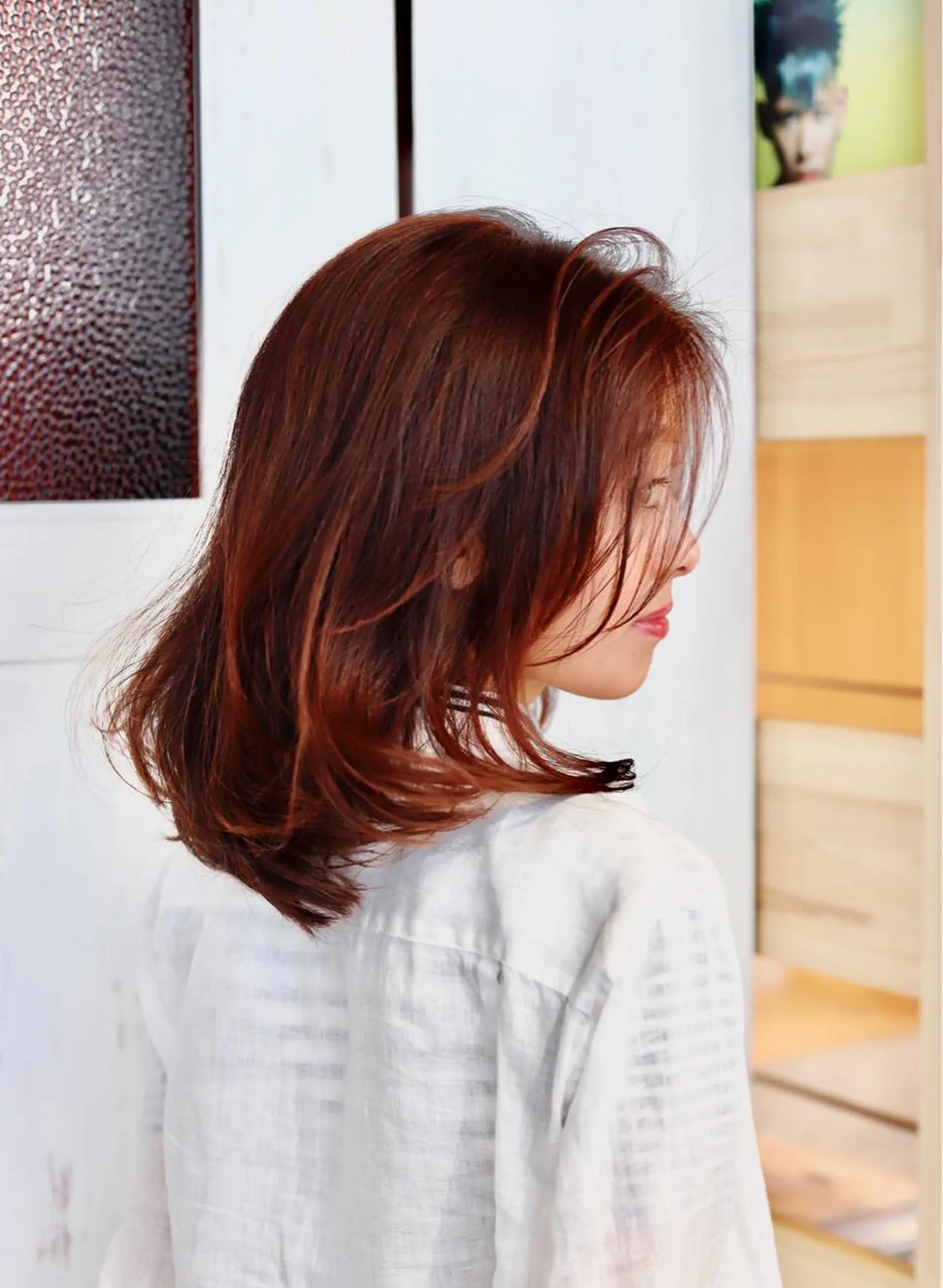 ミディアム カラー カット ヘアカラー トリートメント アドミラルYoshi oのヘアスタイル