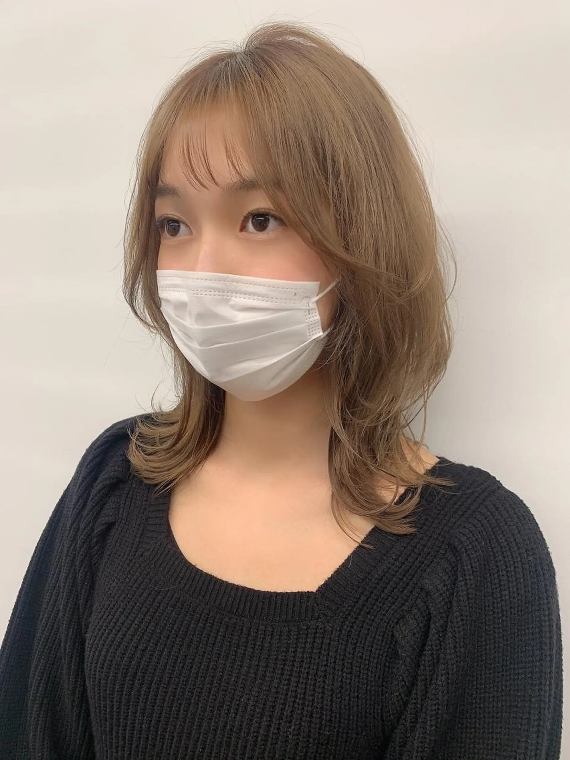 ミディアム カラー 透明感/オリーブ/ グレージュ/YUKAのヘアスタイル