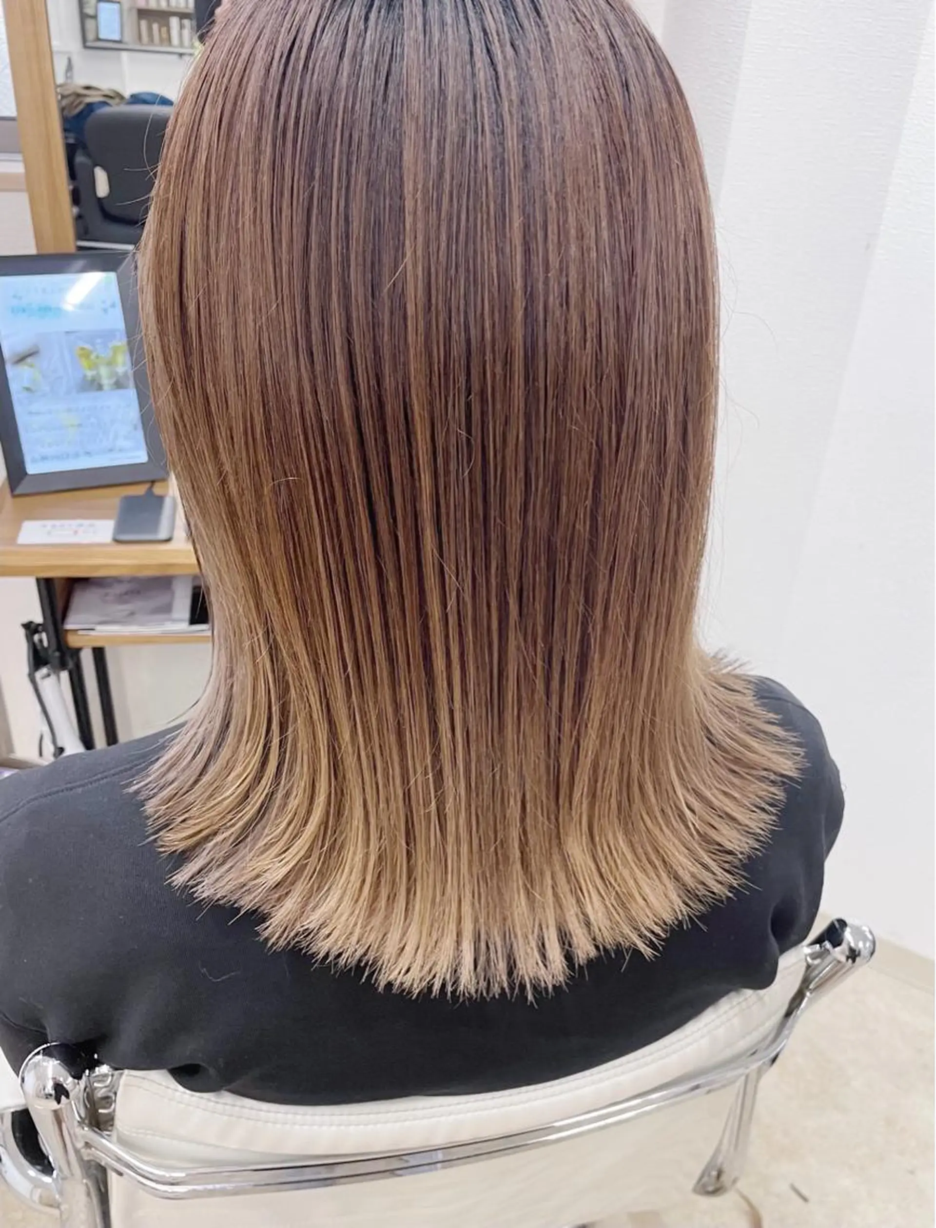 ミディアム カラー ケアブリーチ /髪質 改善/古橋圭史郎のヘアスタイル