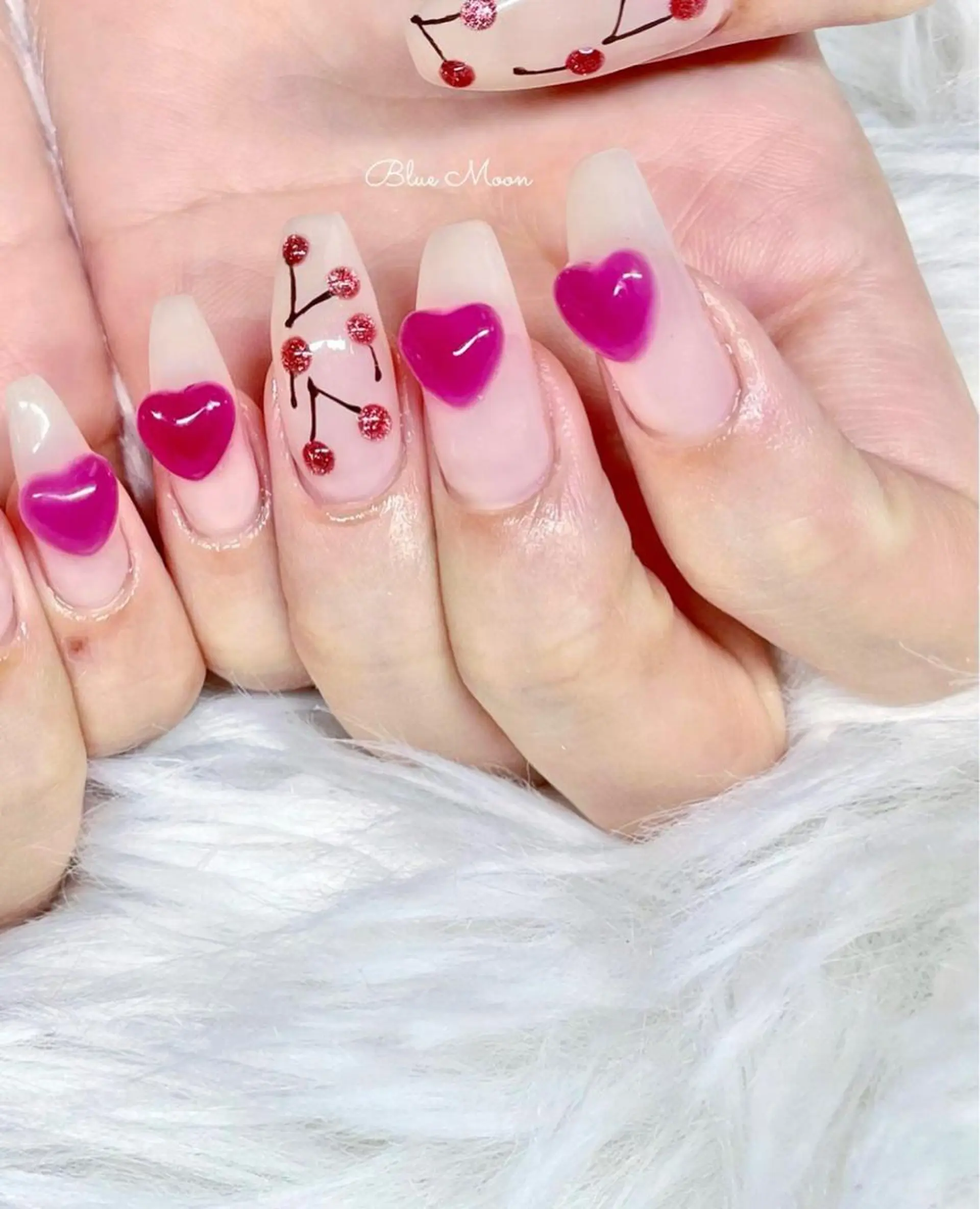 ネイル ハート マグネットネイル ハンドネイル フットネイル ハンドケア nail salon Blue Moonのネイルデザイン