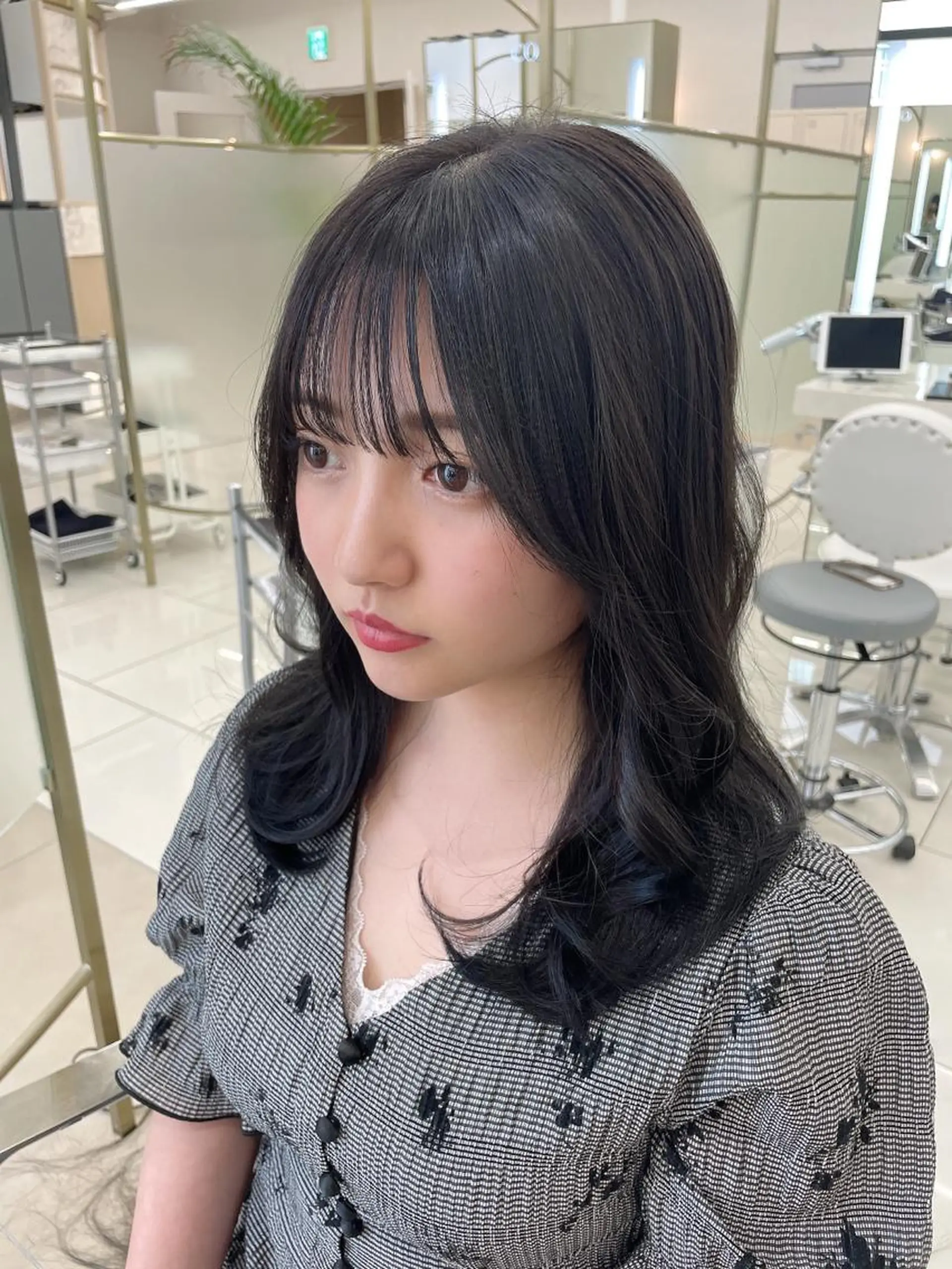 セミロング カラー くびれヘア 小顔カット COA GINZA 空也/前髪/顔まわりのヘアスタイル