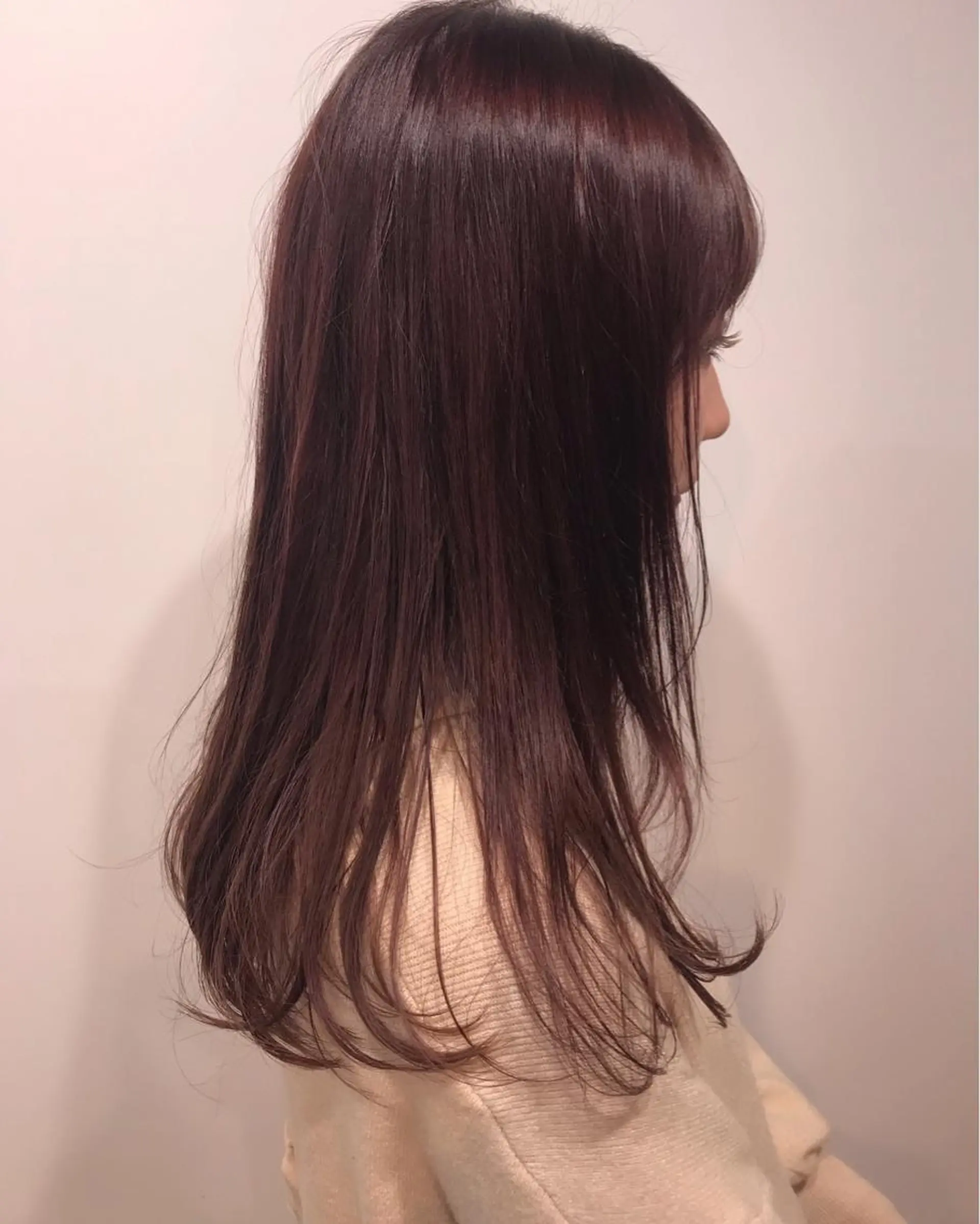 ロング カラー ブラウンカラー ピンクカラー ピンクブラウン レイヤー/大人ボブ 渡邉【日吉美容室】のヘアスタイル