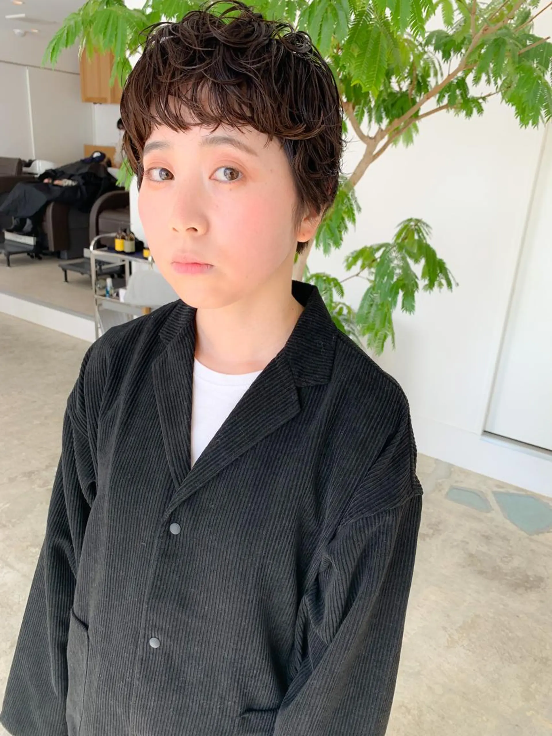 ショート オン眉 ショートヘア SALOWIN 名古屋名駅店所属・パーマ/パーマ落とし /藤木舜太のヘアスタイル