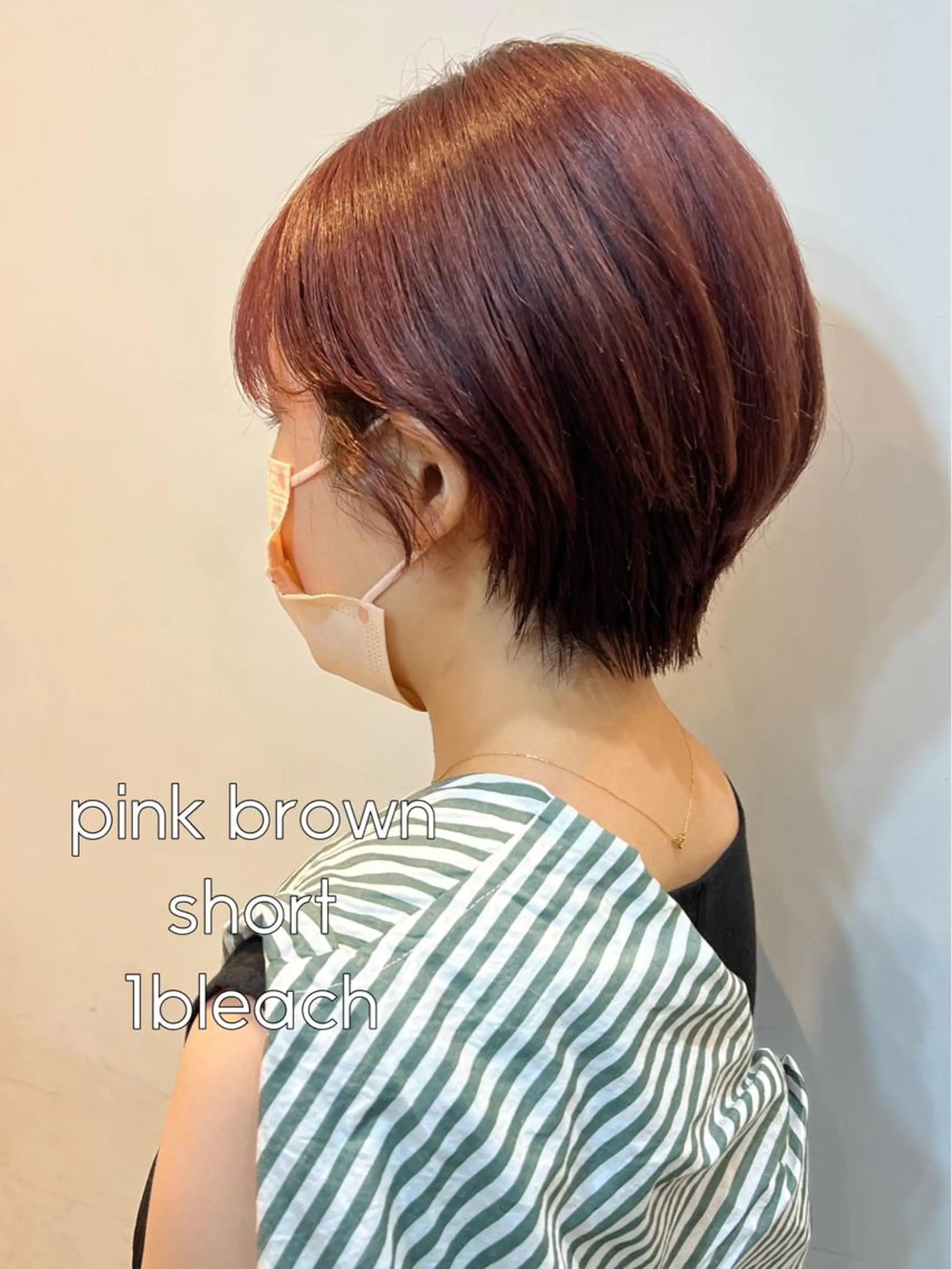ショート カラー ブリーチ ブラウンカラー ハイトーンカラー ピンクカラー ピンクブラウン 渋谷/暖色系カラー kotoha🍊のヘアスタイル