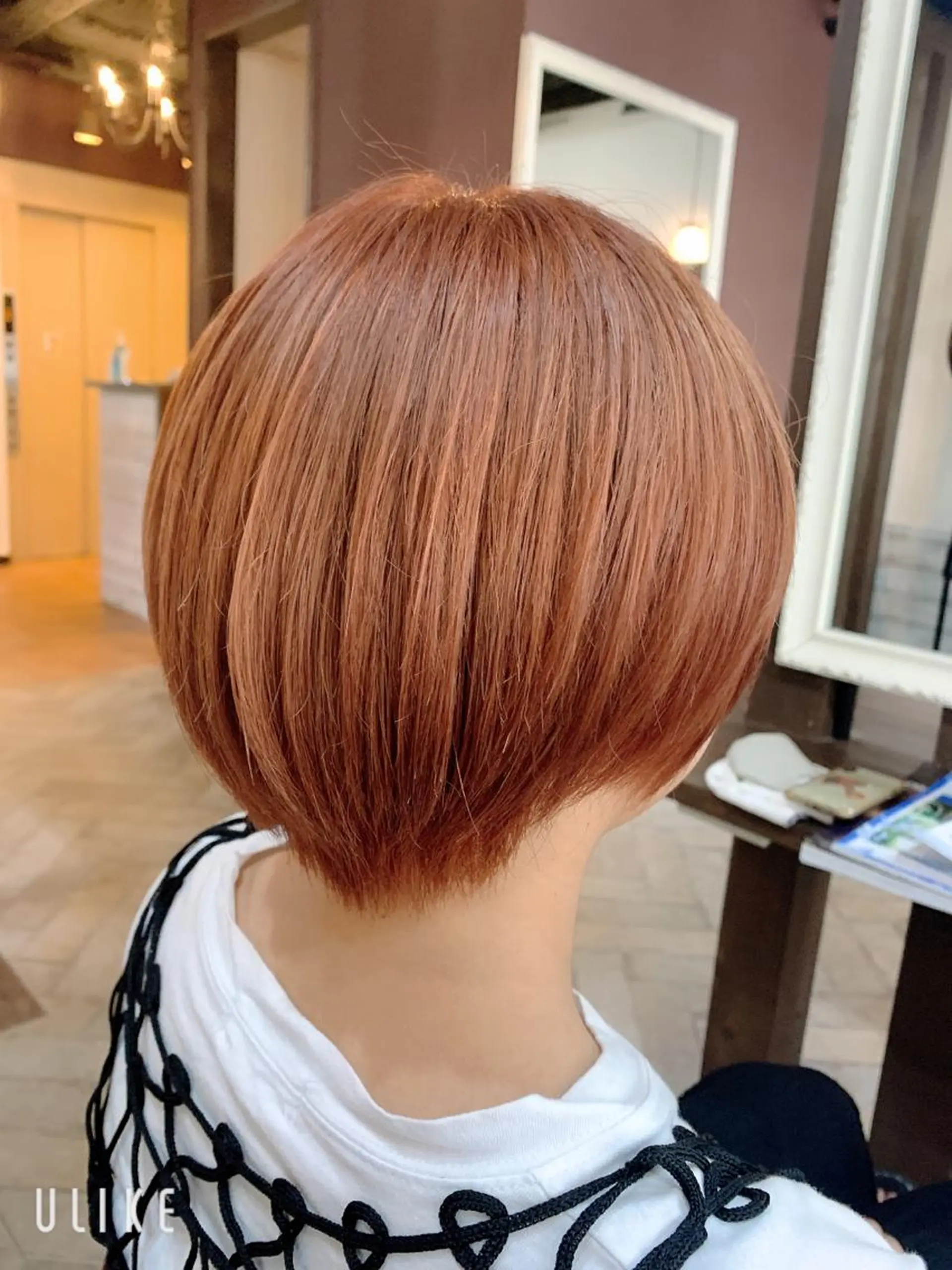 ショート カラー ブリーチ オレンジ 櫛部洸貴/ 頭皮改善、髪質改善のヘアスタイル