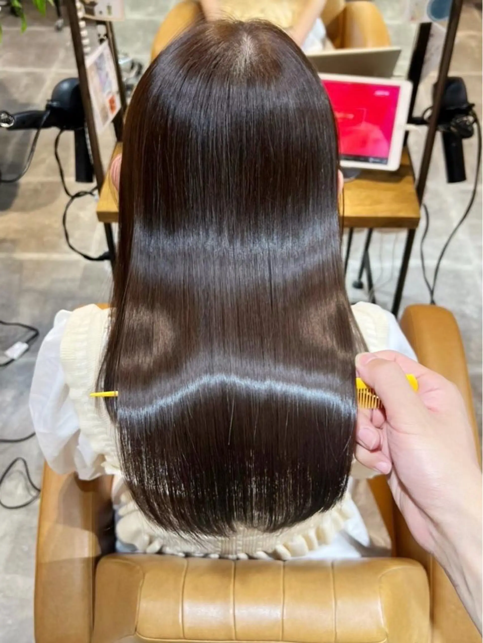 ロング 縮毛矯正 トリートメント ボブ／レイヤー／髪質 改善/縮毛矯正／銀座のヘアスタイル