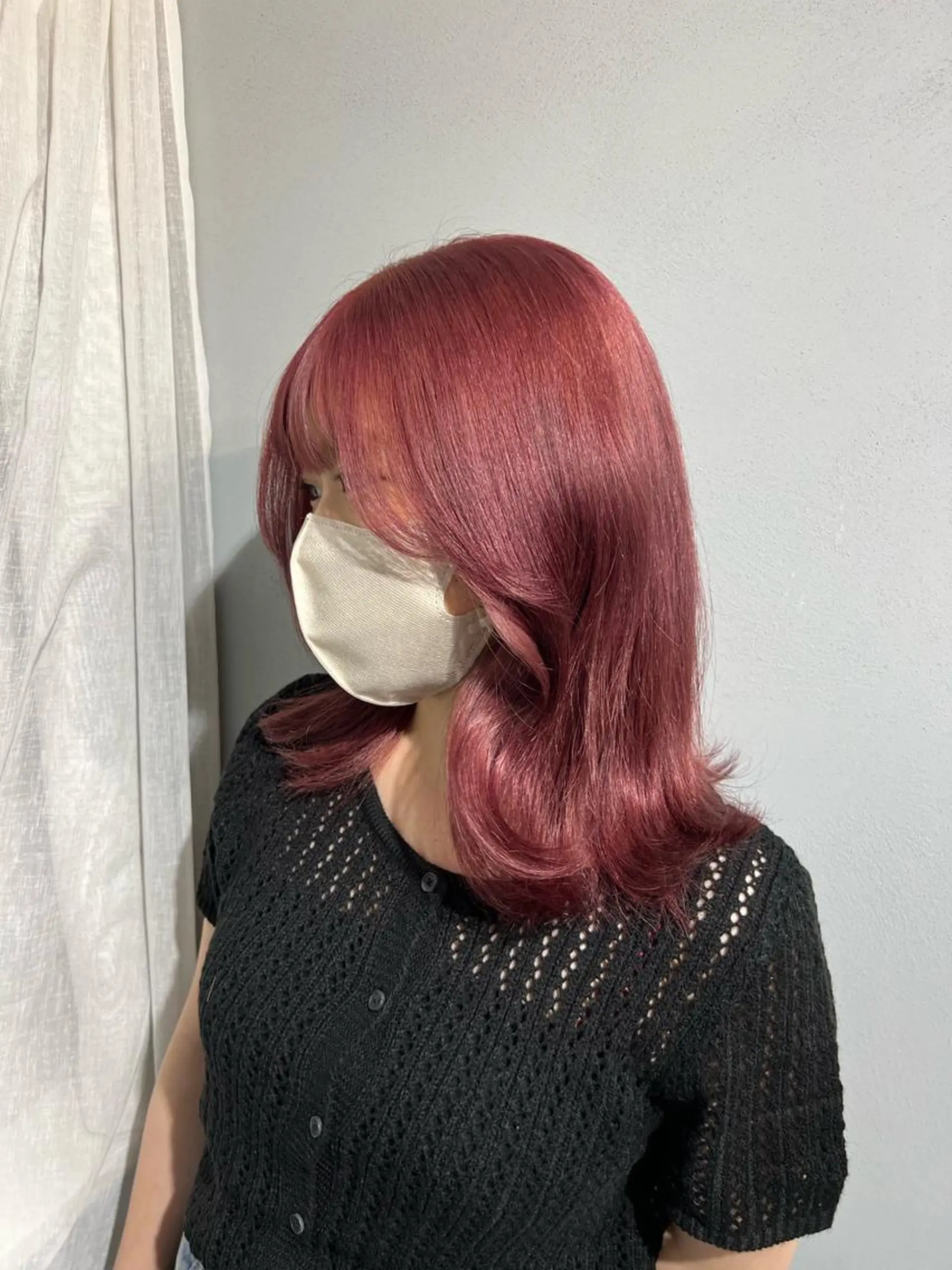 ミディアム カラー パーマ カット ヘアカラー トリートメント akane/ボブ /オリーブベージュのヘアスタイル