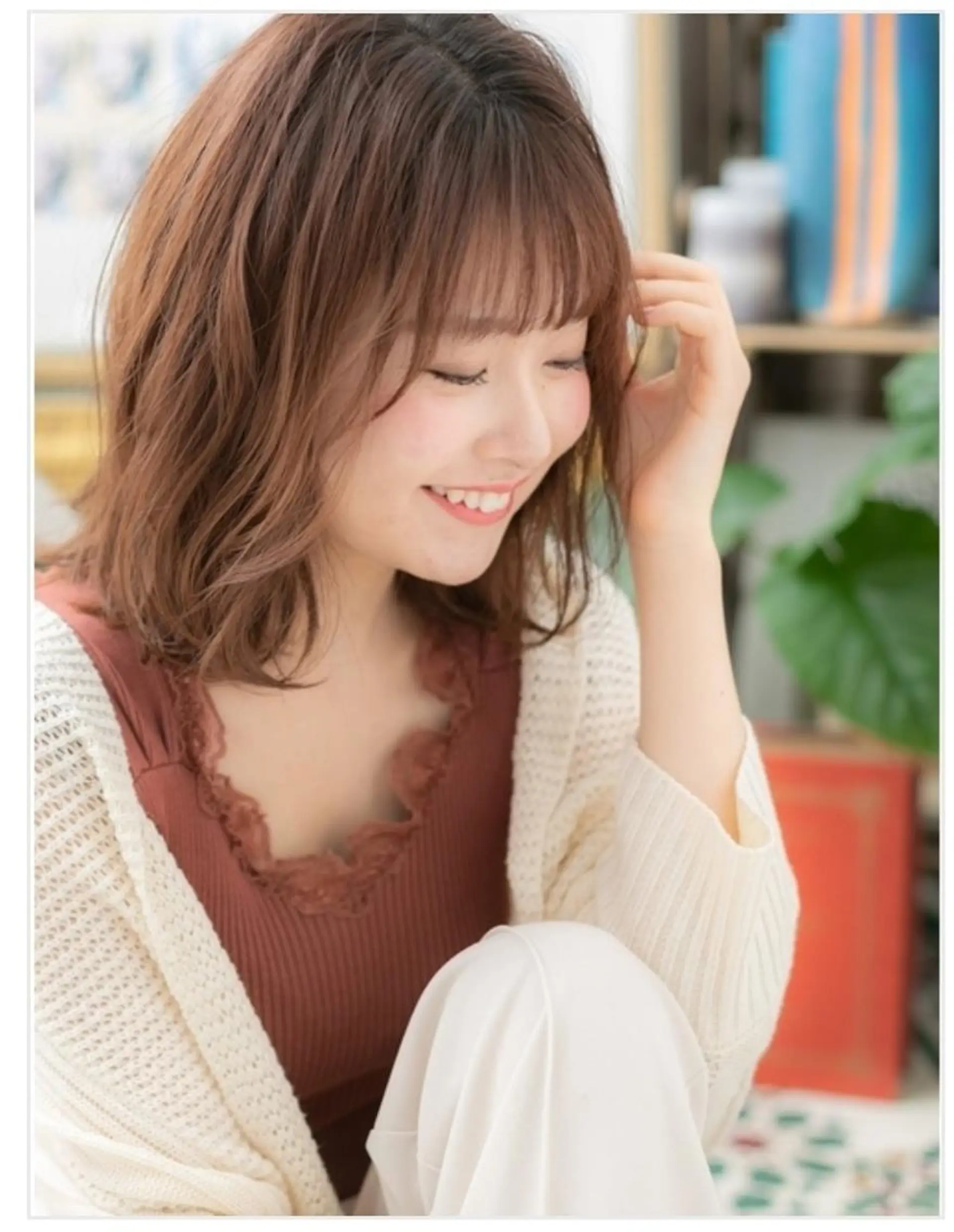 セミロング パーマ 中野 雄介のヘアスタイル