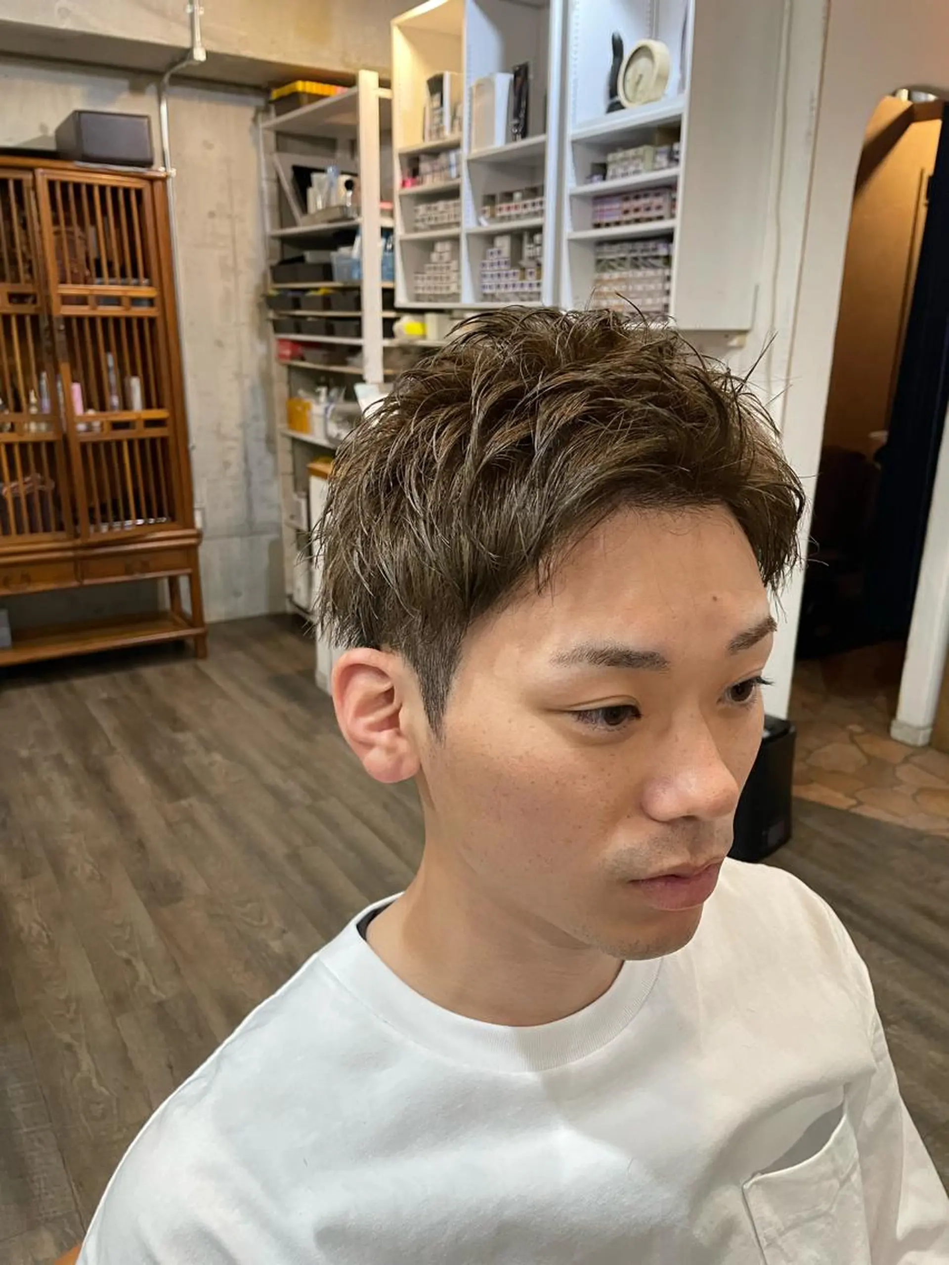 メンズ センターパート マッシュ メンズパーマ メンズツイストパーマ ツーブロック カット ヘアセット フリーランスシェアサロンルレイル所属・心斎橋/メンズ /ルレイル/地形真希のヘアスタイル