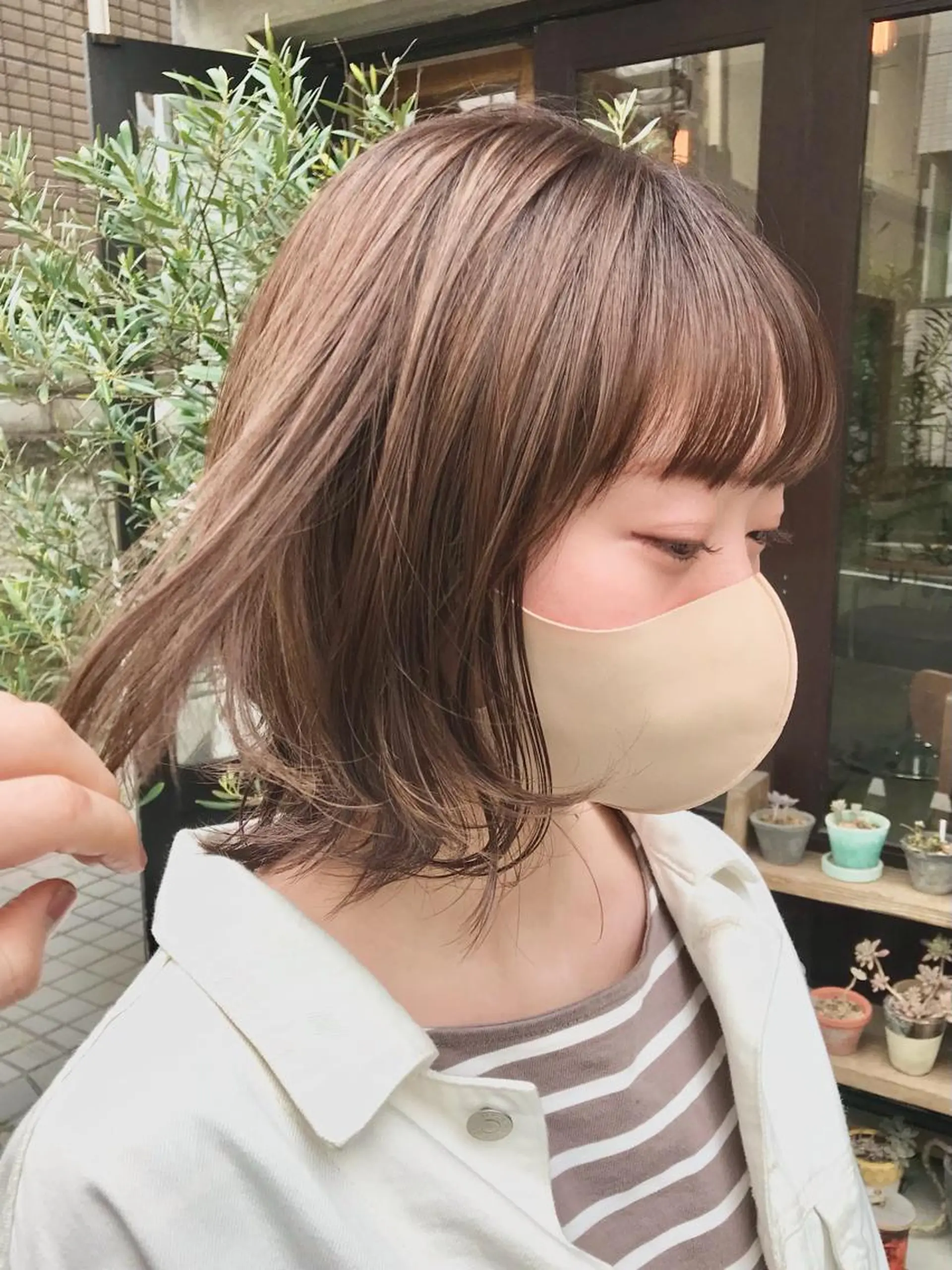 ミディアム カラー ベージュカラー ブラウンカラー ブラウンベージュ 透明感カラー ハイライトカラー カット ヘアカラー トリートメント 木村陸弥🌿似合わせ 再現性メンズヘアのヘアスタイル