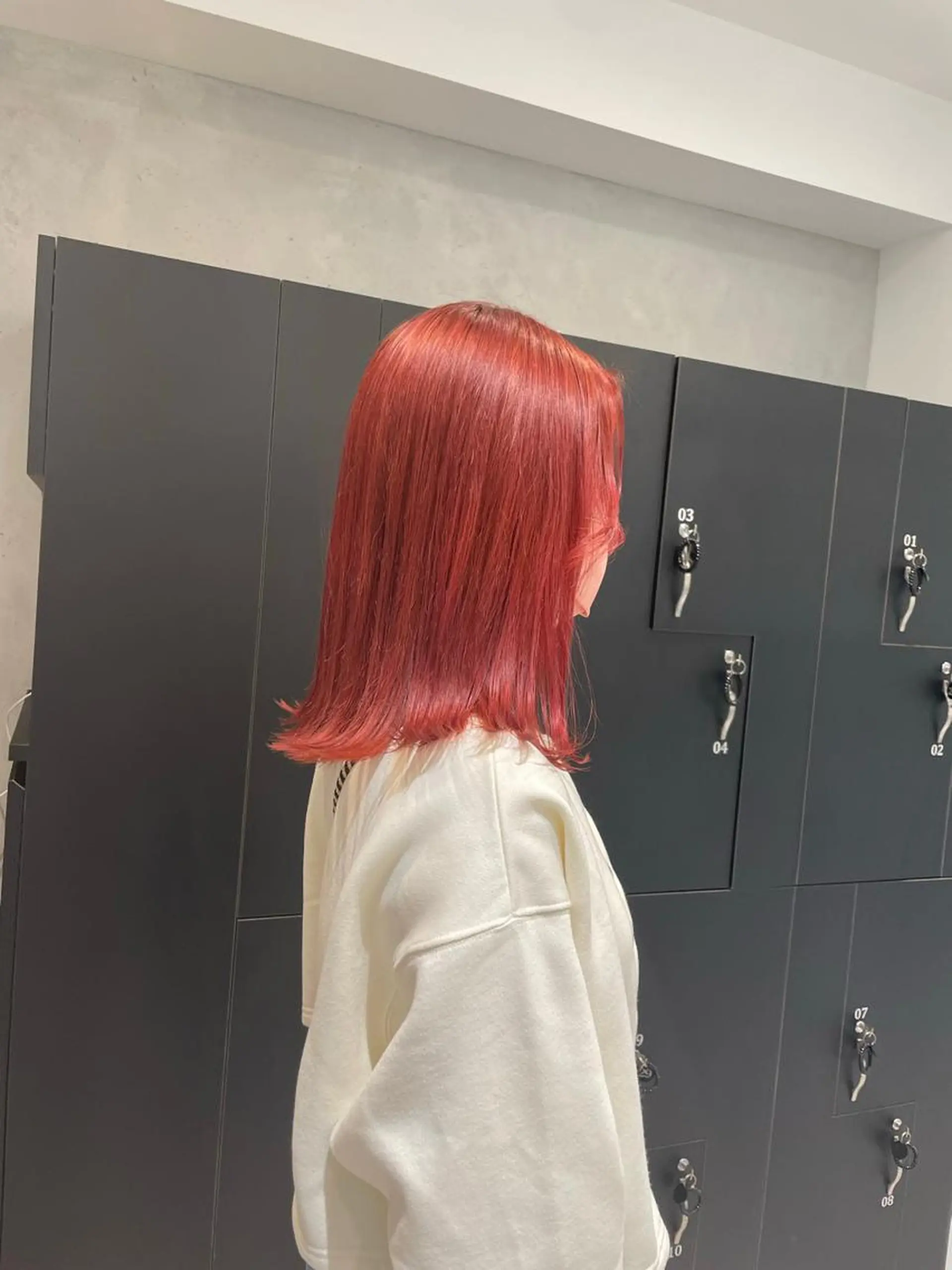 ミディアム カラー レッドカラー ボブ カット ヘアカラー トリートメント ヘアセット メンズ特化 パーマ/オザワのヘアスタイル